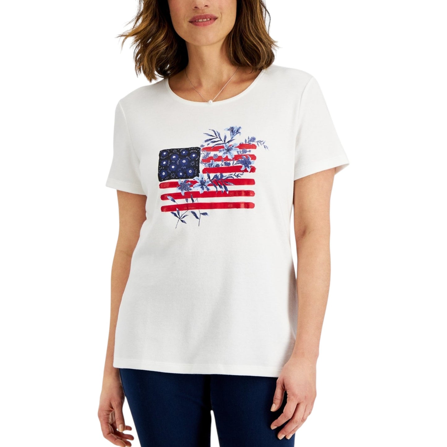 Women's Printed Top,White