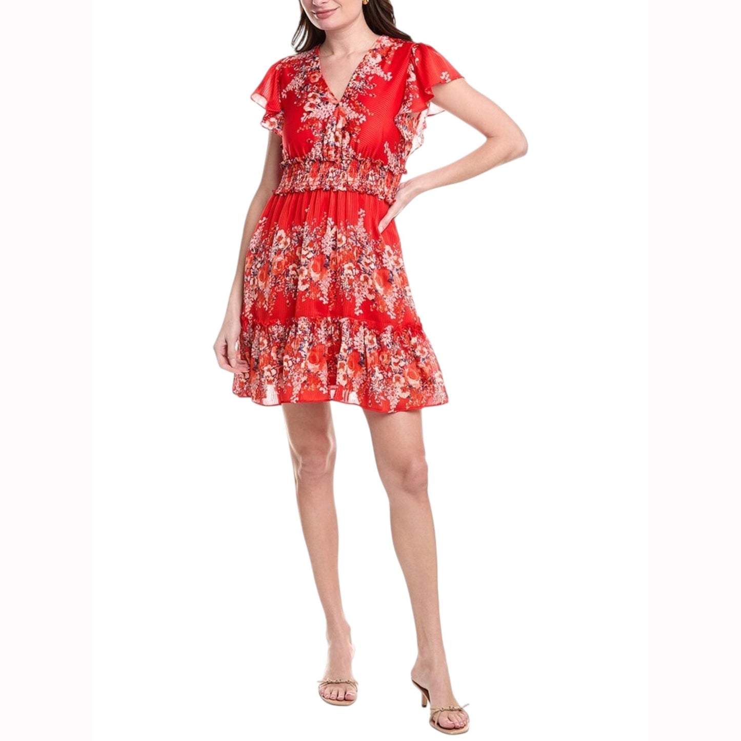 Women's Printed Dress,Red