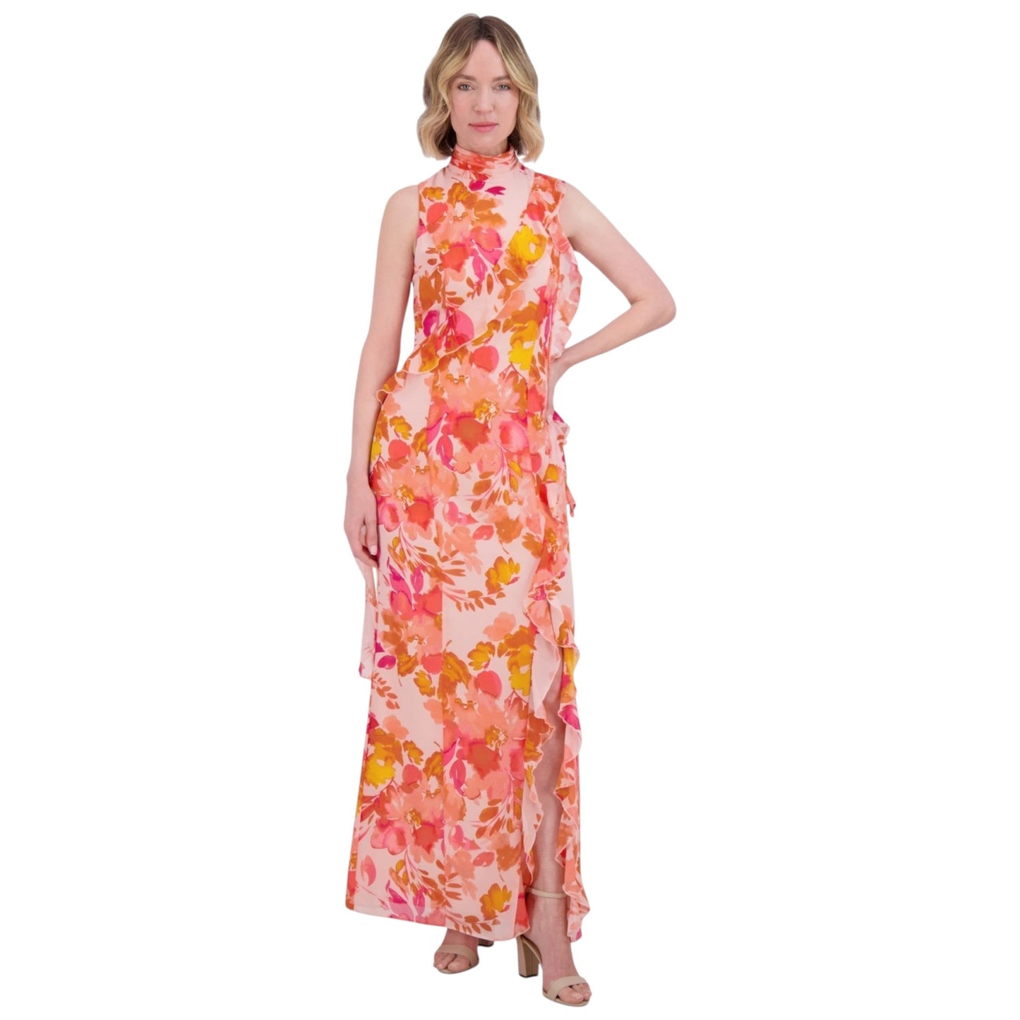 Women's Printed Dress,Coral