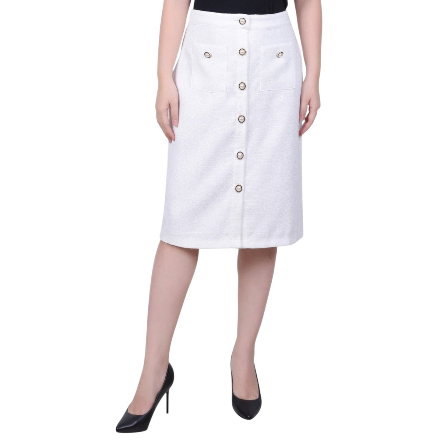 Women's Textured Skirt,White