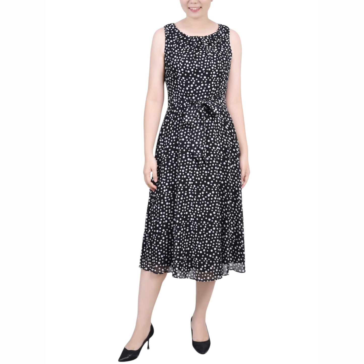 Women's Dotted Dress,Black