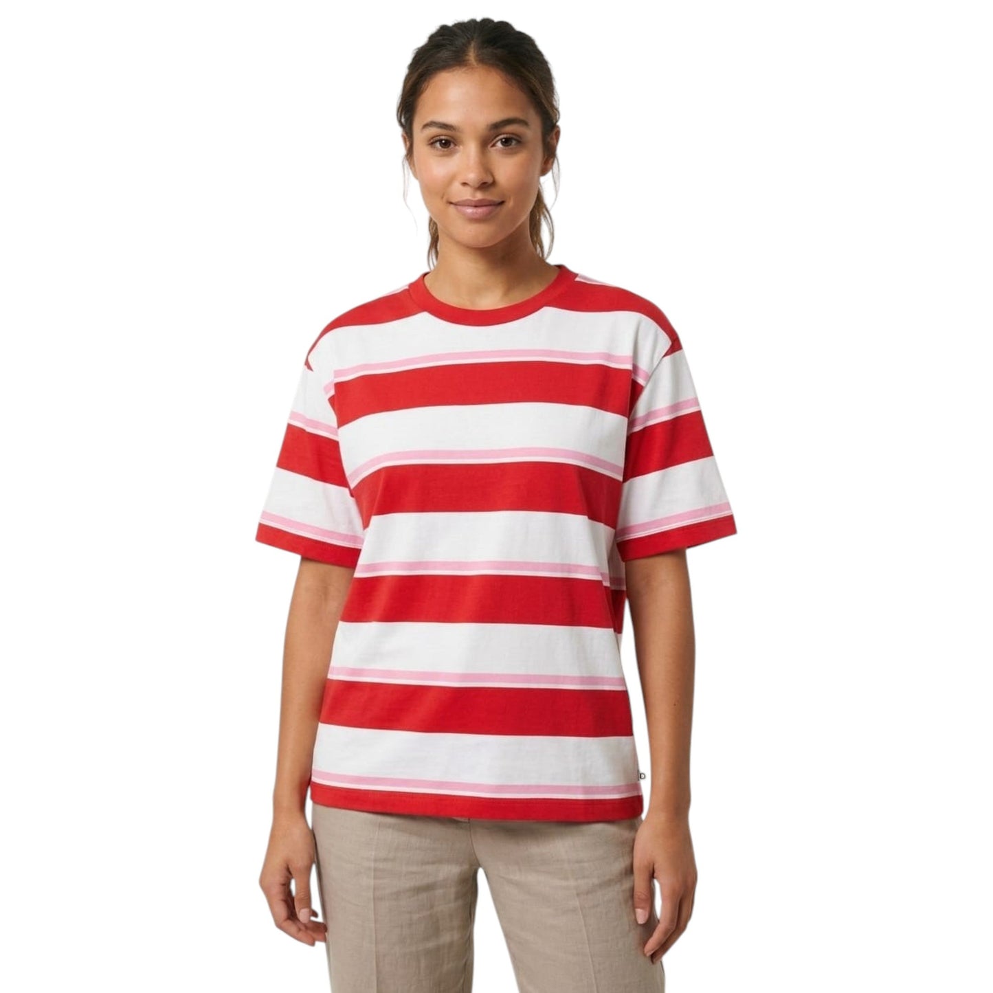 Women's Striped Top,Red