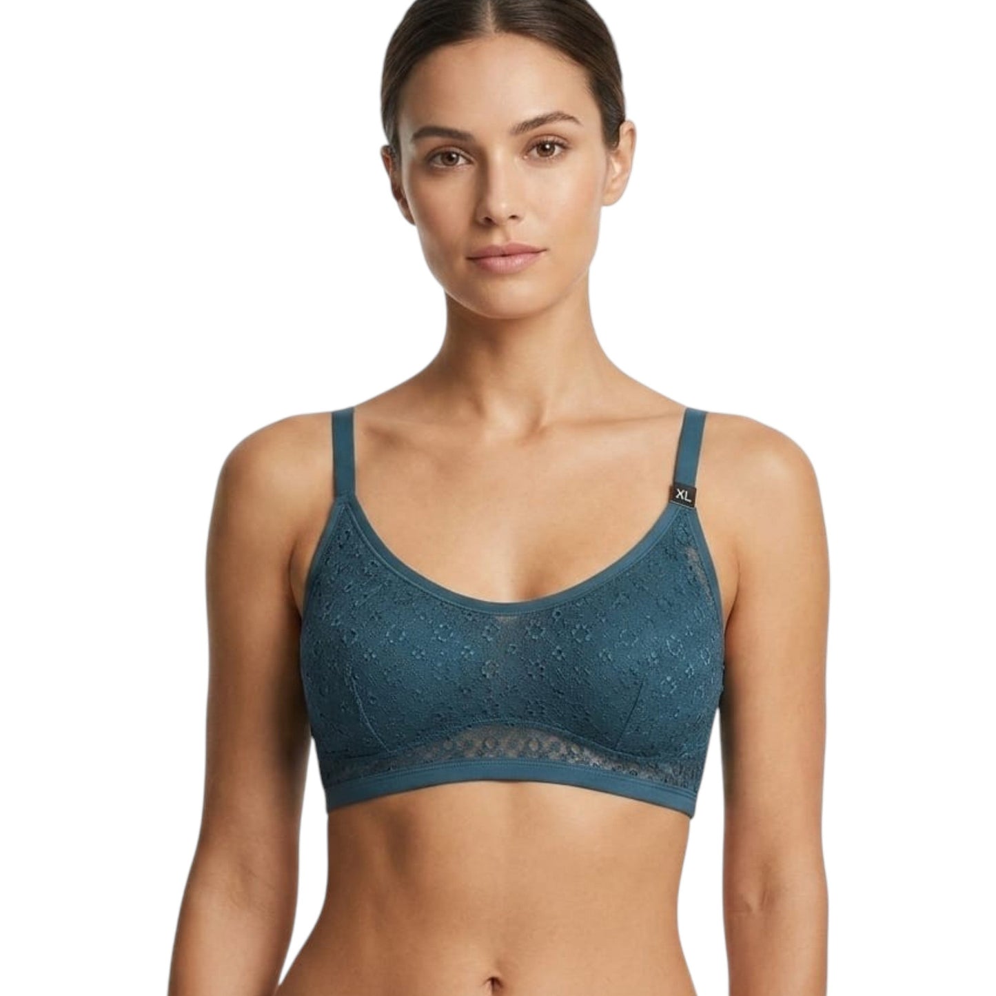 Women's Lace Sheer Bra,Dusty Navy