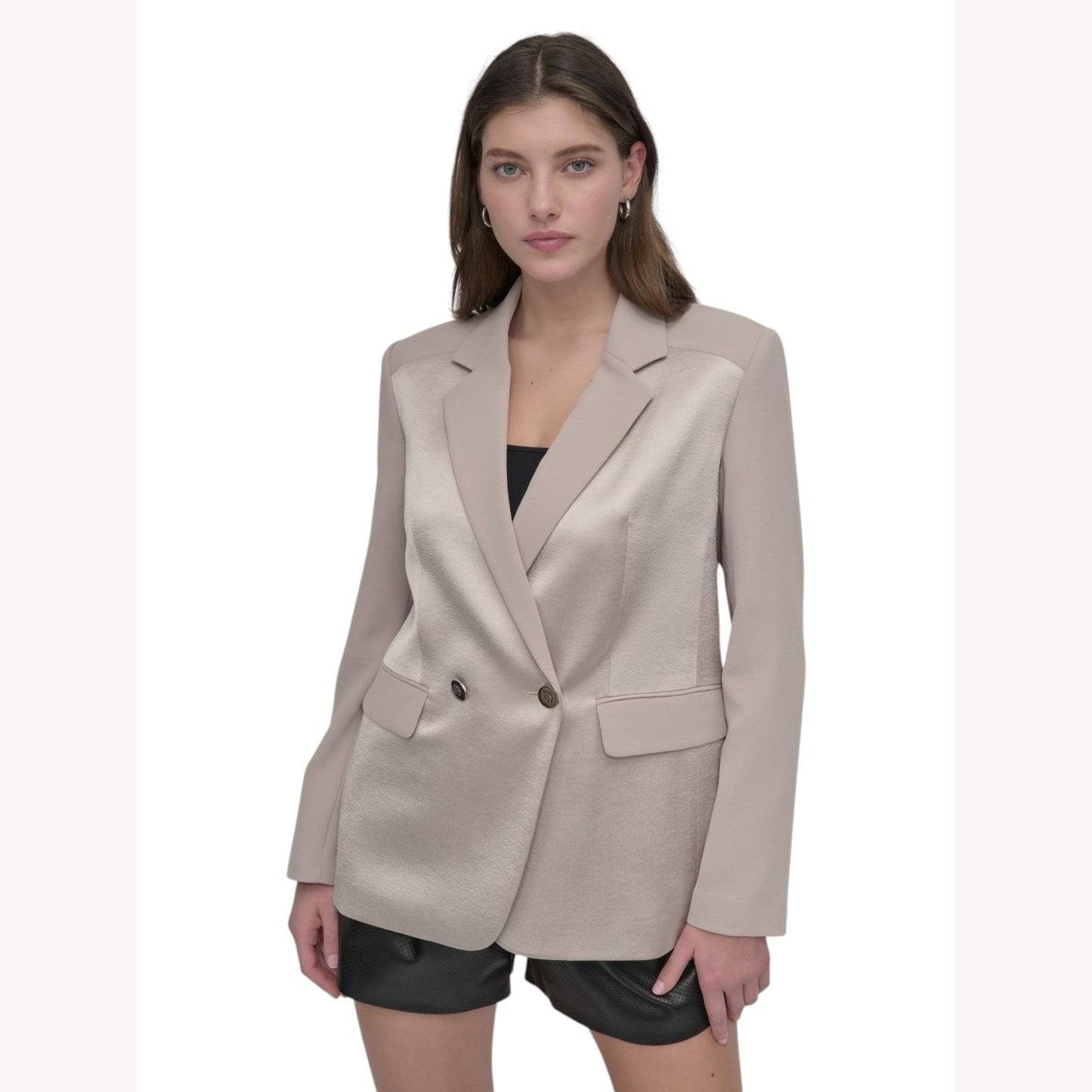 Women's Plain Blazer,Taupe