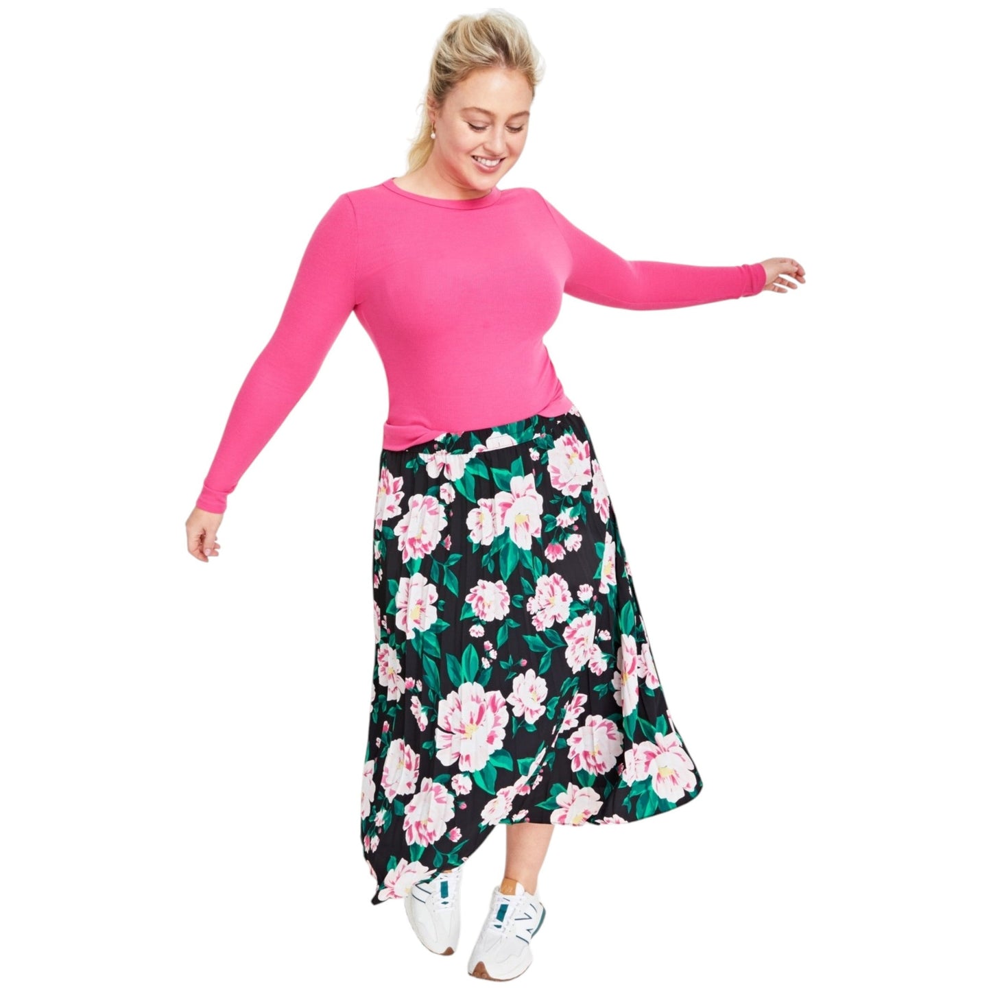 Women's Floral Printed Skirt,Black
