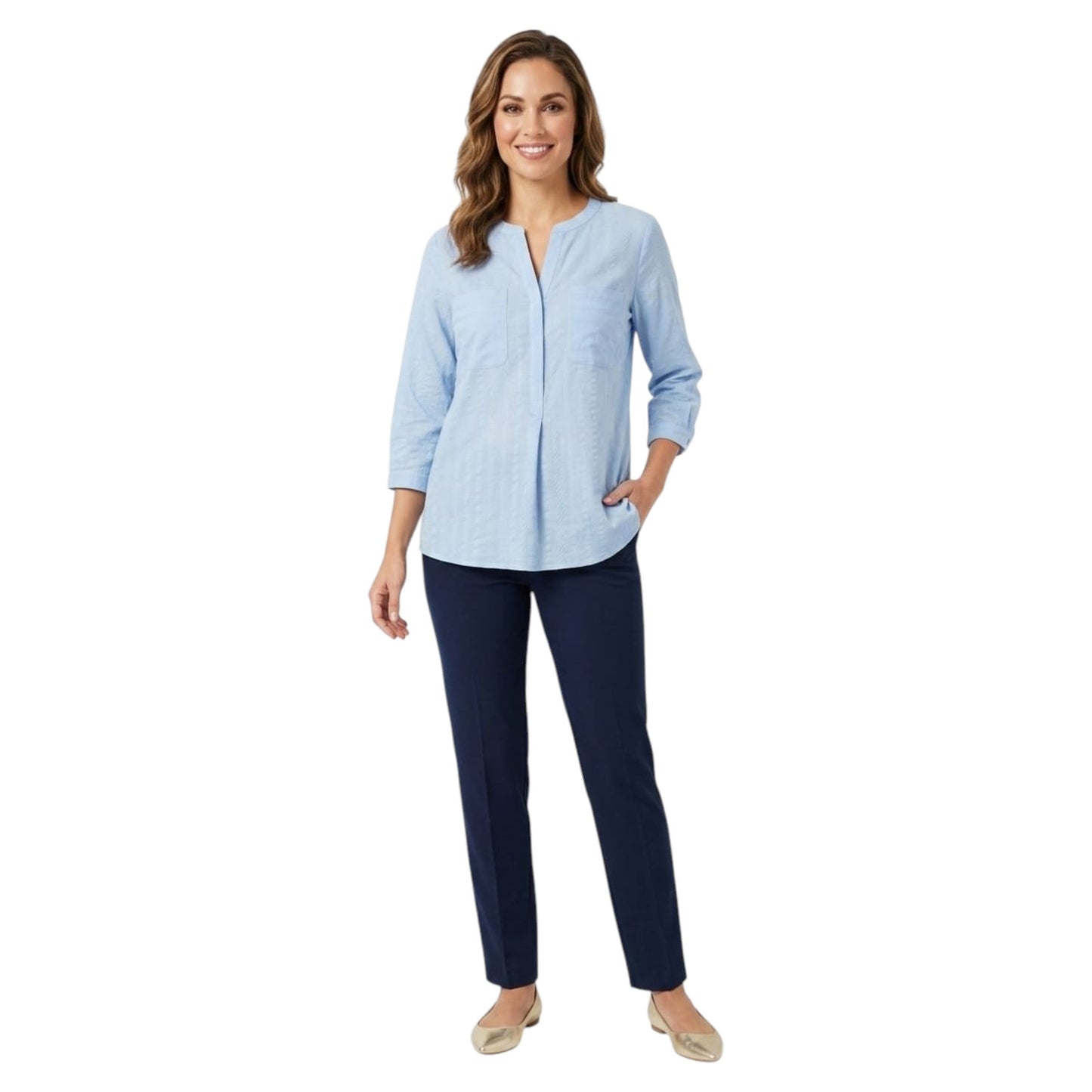 Women's Textured Top,Blue