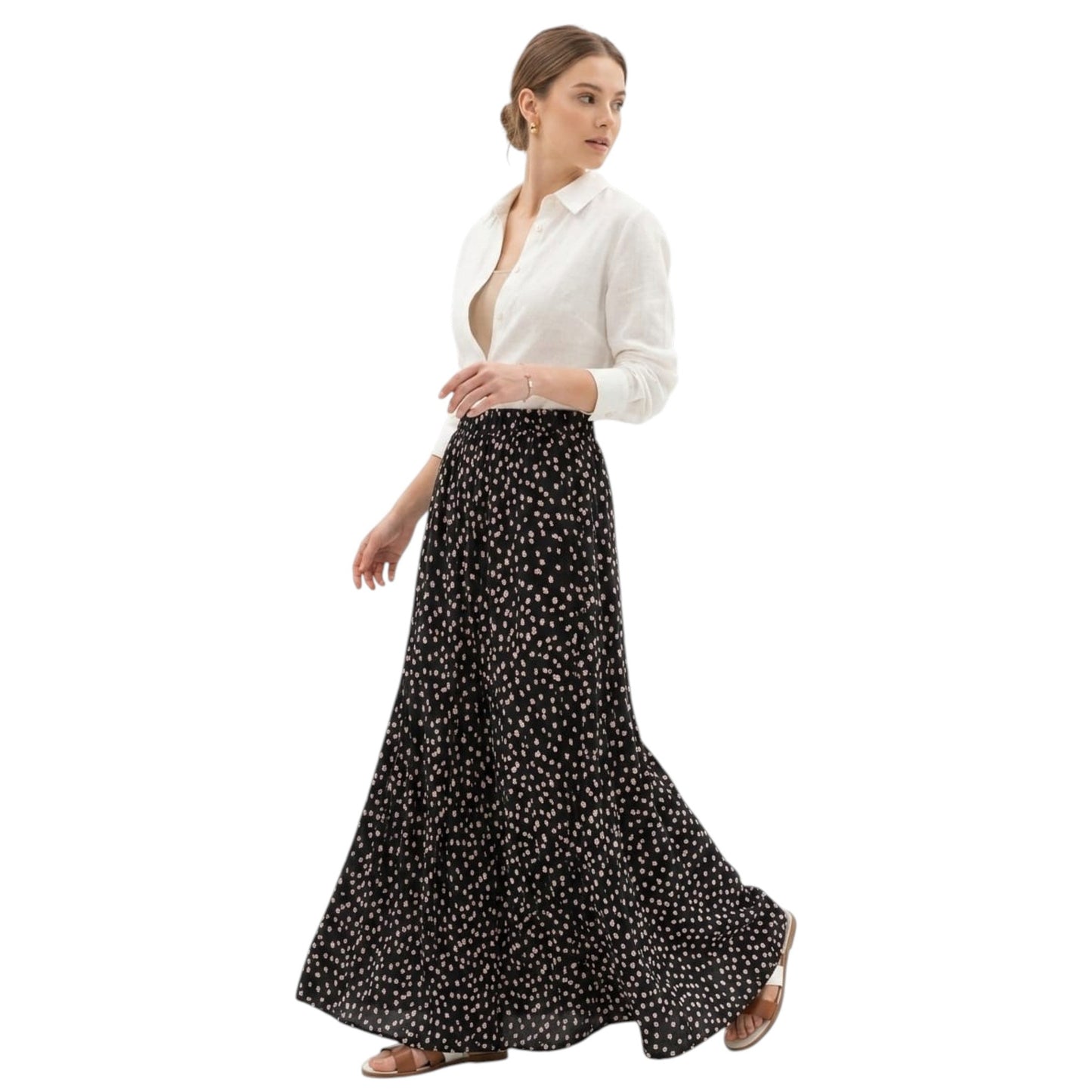 Women's Floral Printed Skirt,Black