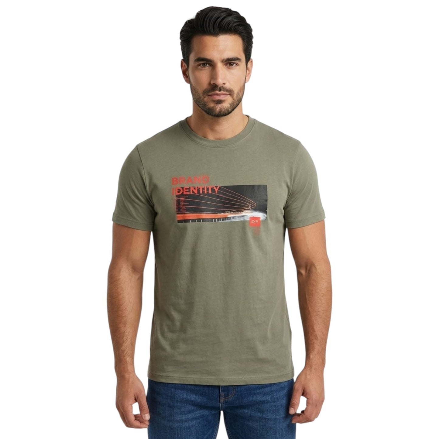 Men's Printed Top,Olive