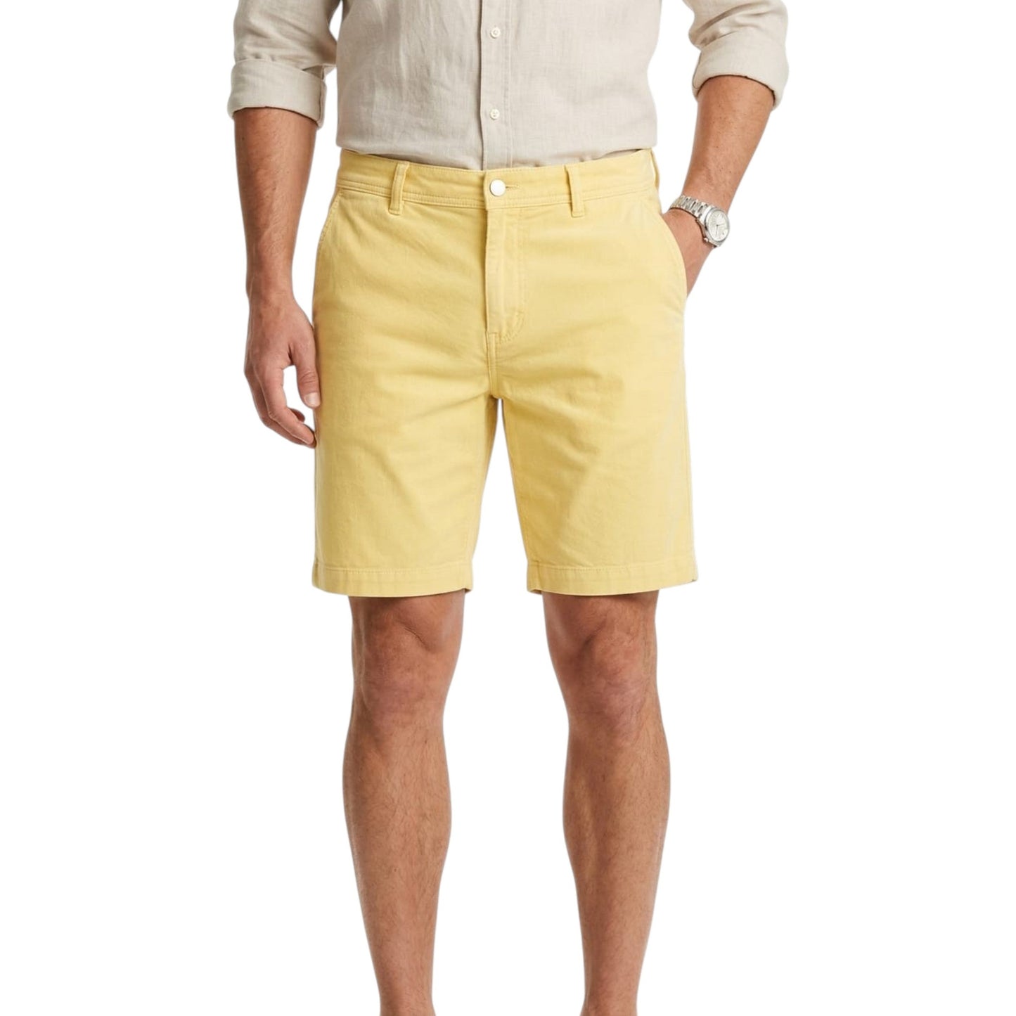 Men's Plain Short,Yellow
