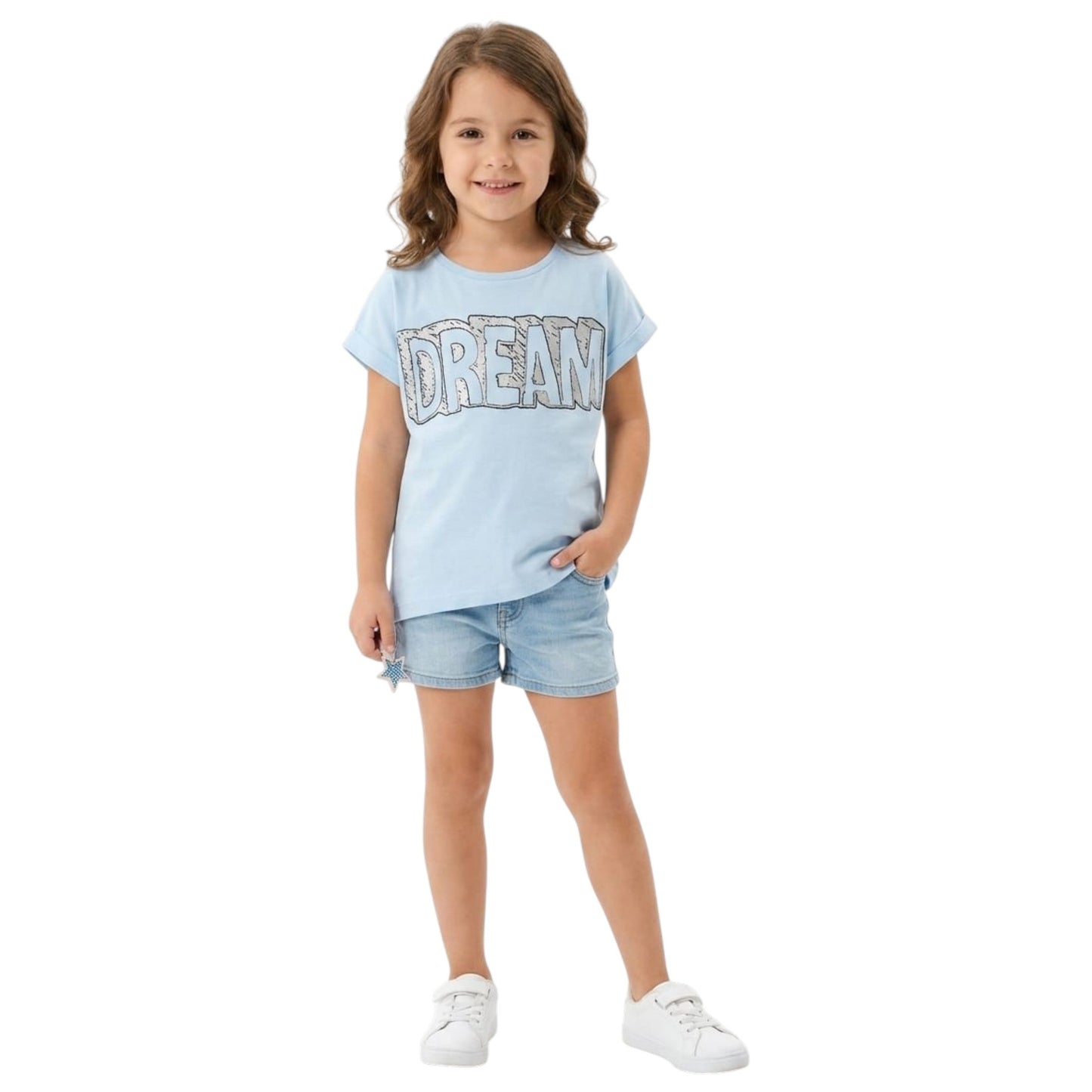 Kids Girl's Printed Top,Light Blue
