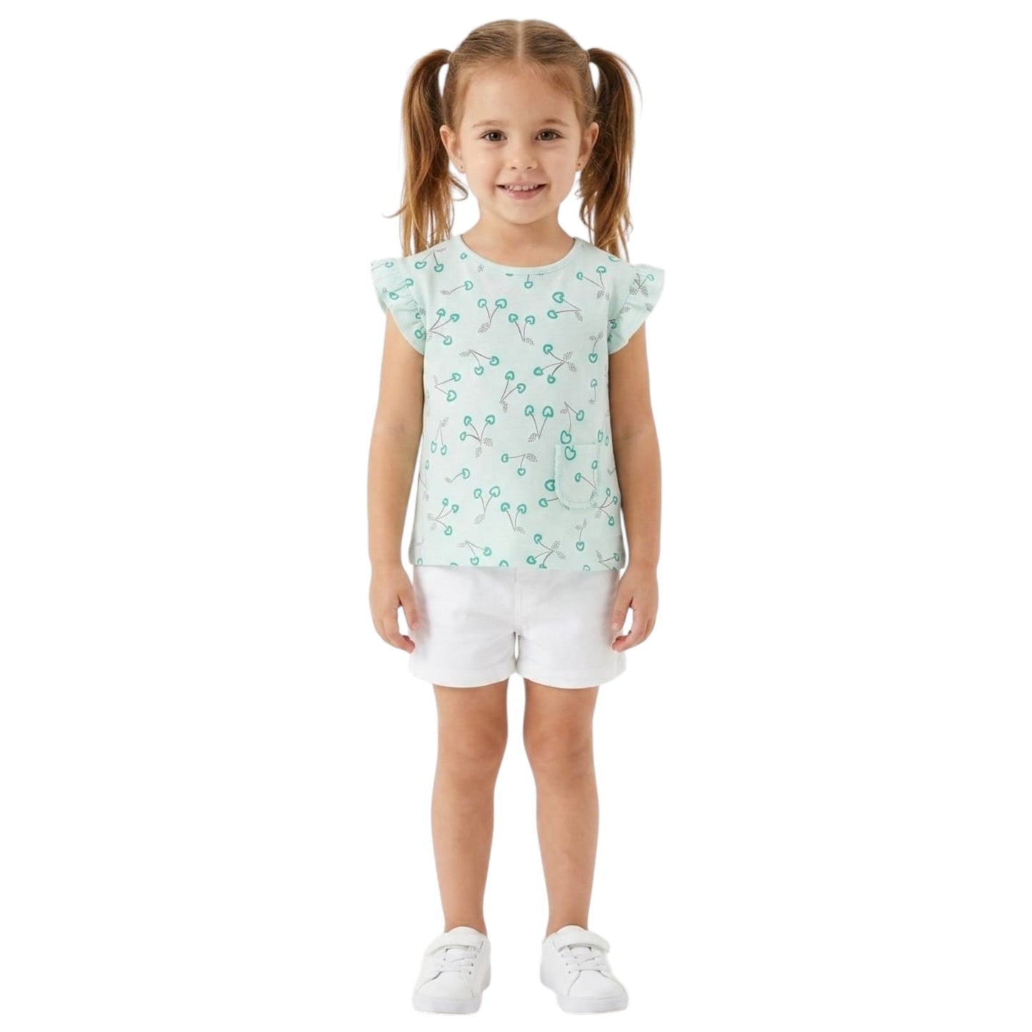 Kids Girl's Printed Top,Aqua