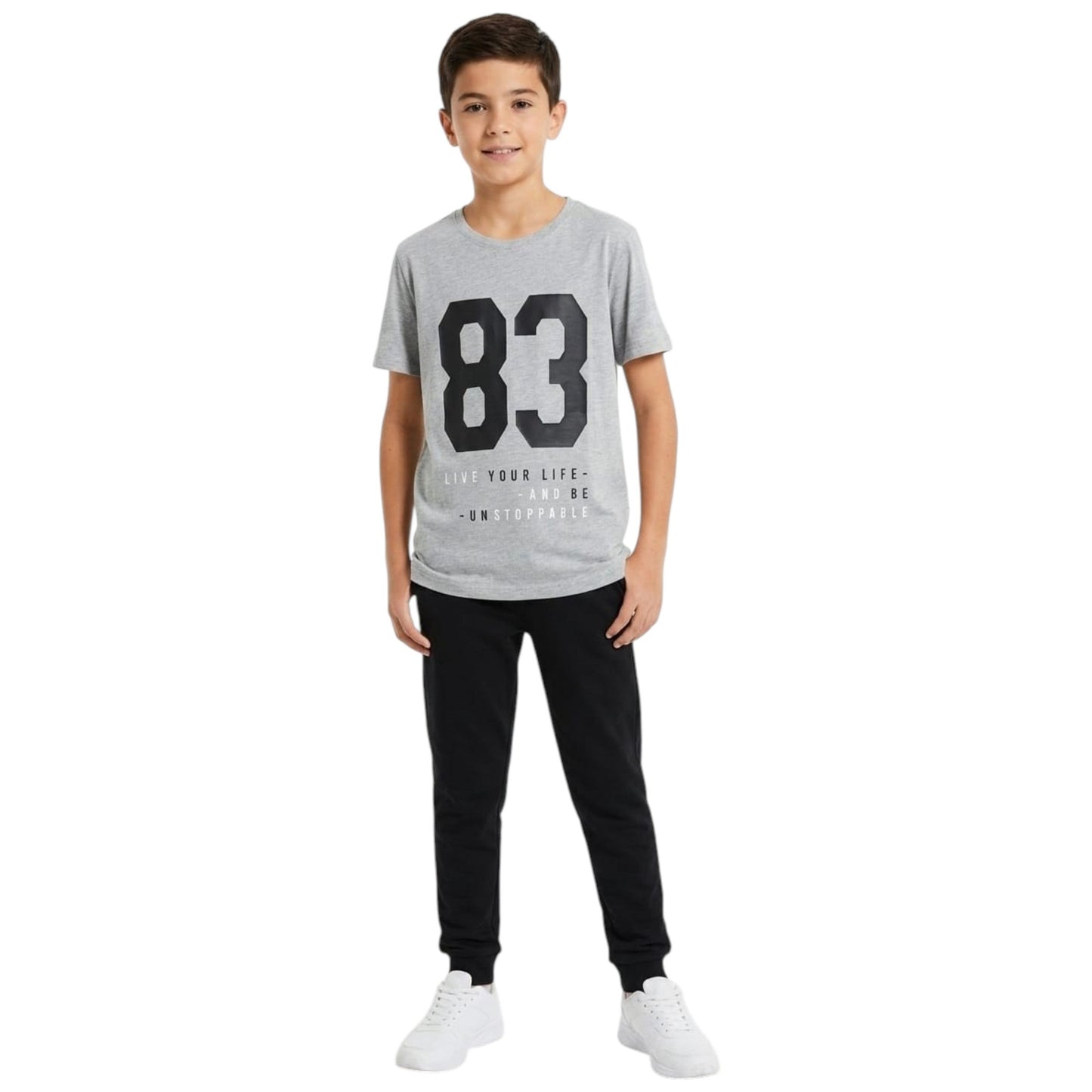 Kids Boy's Printed Top,Grey