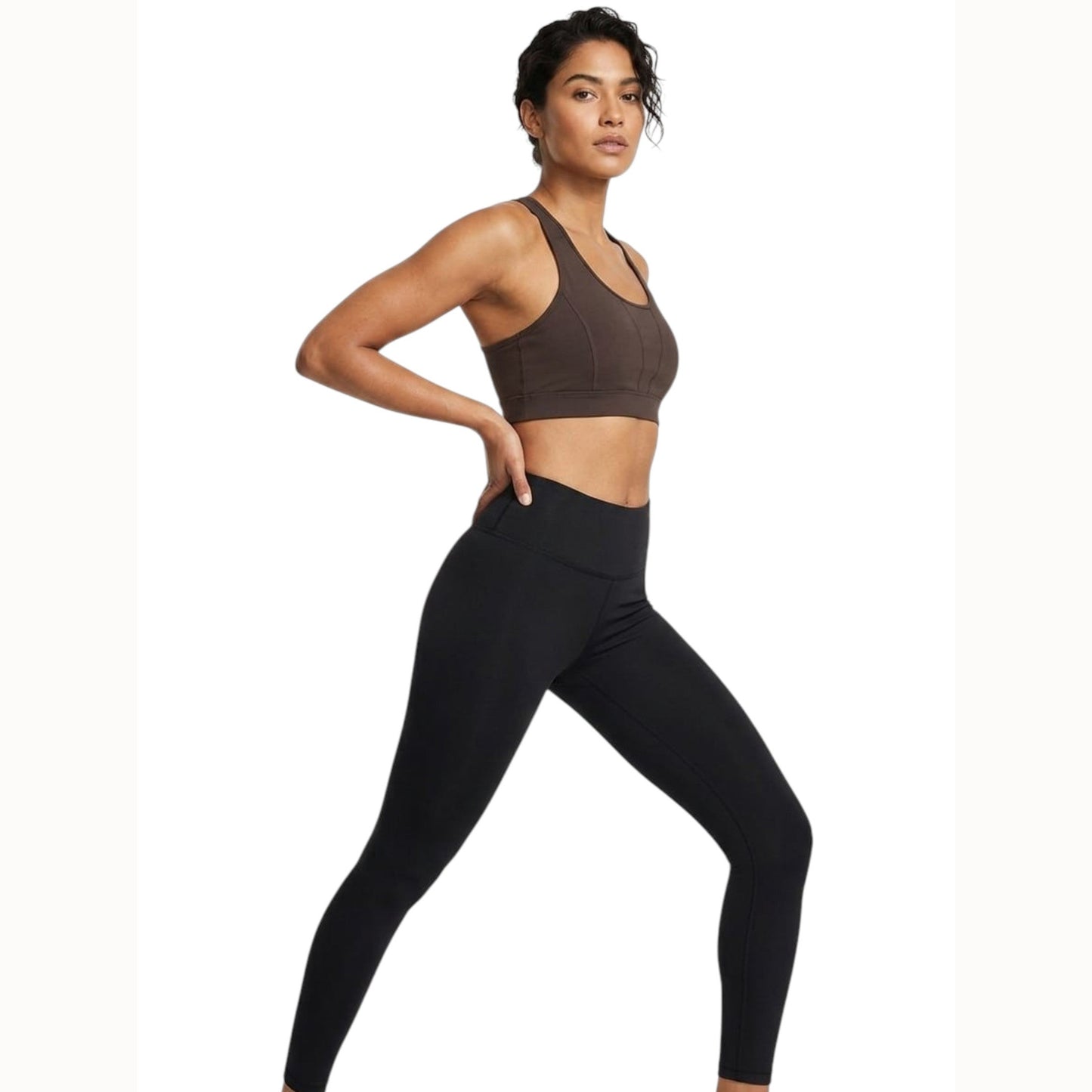 Women's Plain Sport Top,Brown