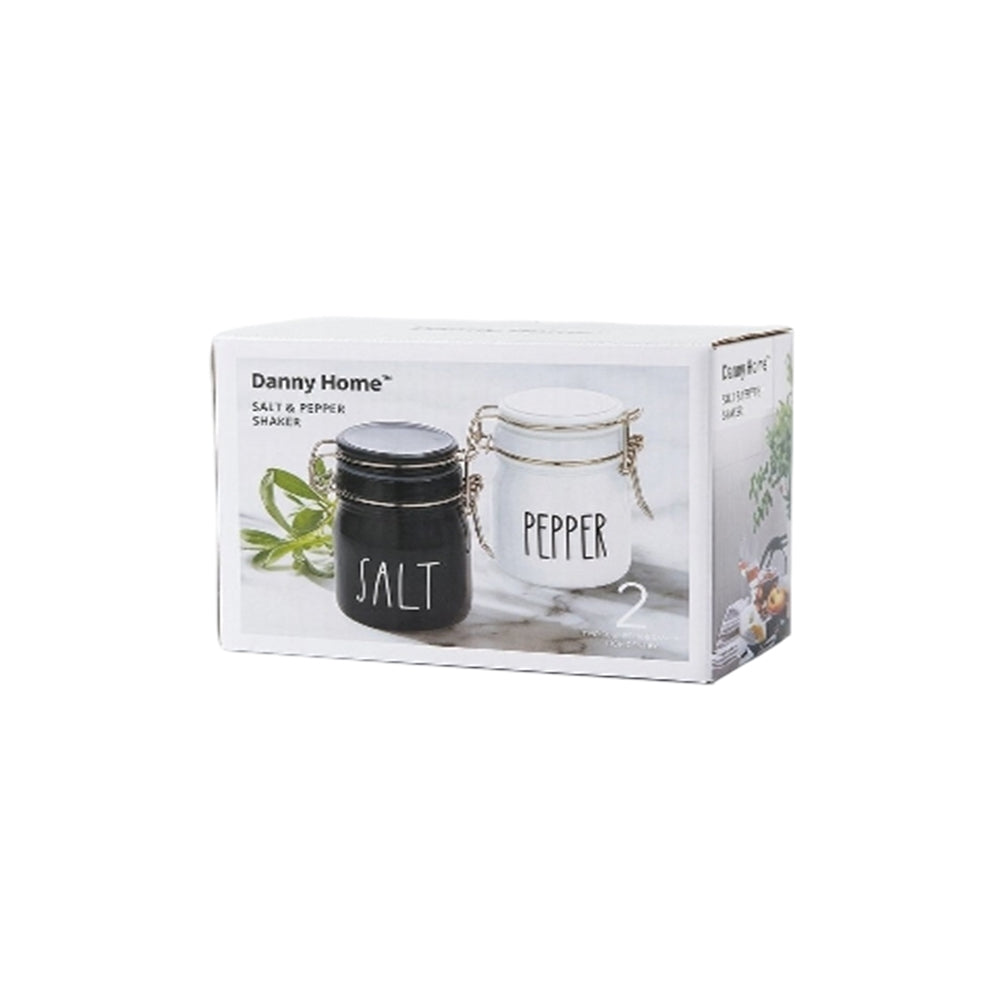 Danny Home 2-Pcs Salt & Pepper Glass Jar Storage – 190ml