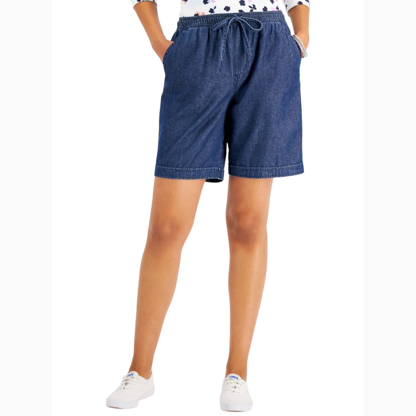 Women's Plain Short,Jeans Navy