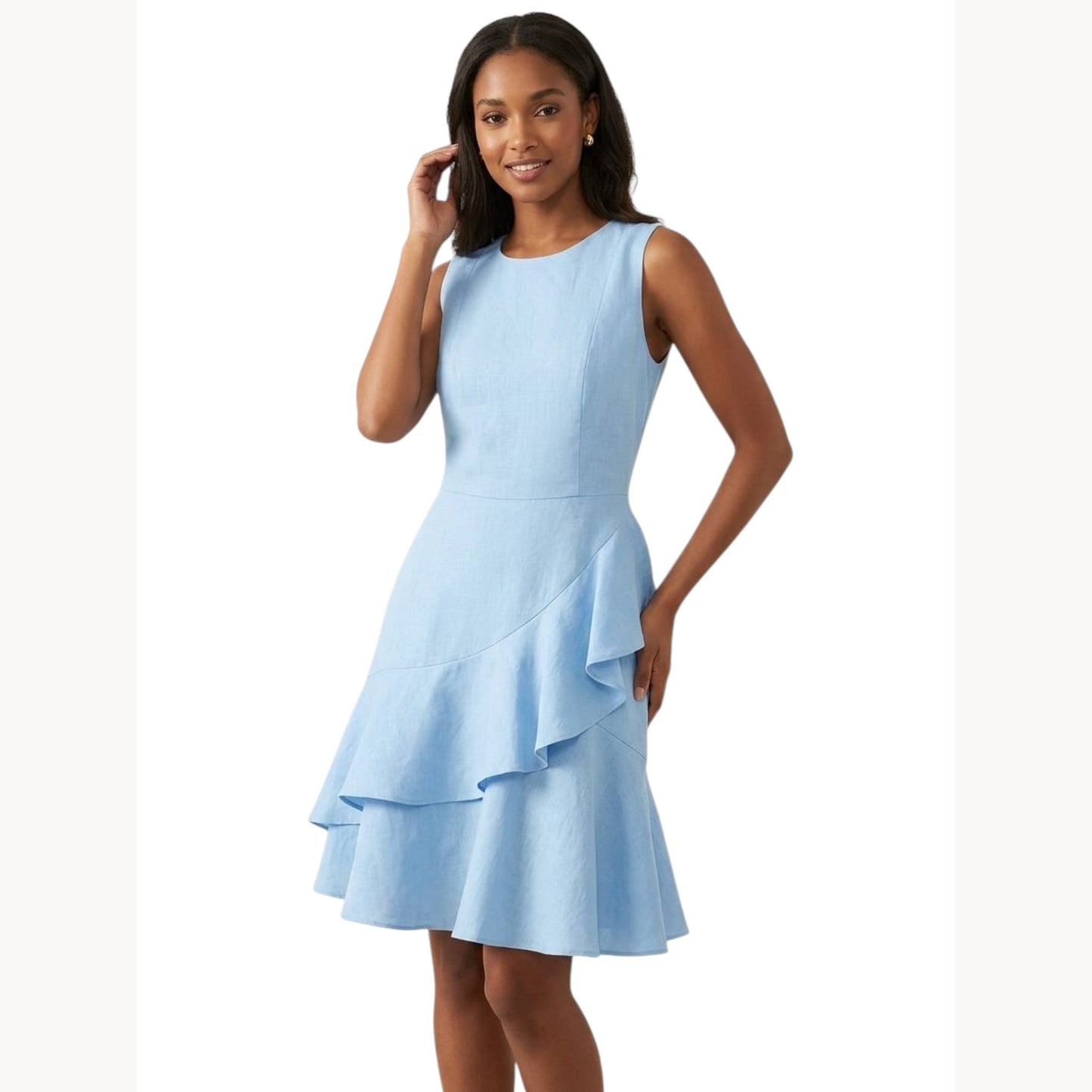 Women's Ruffled Dress,Blue