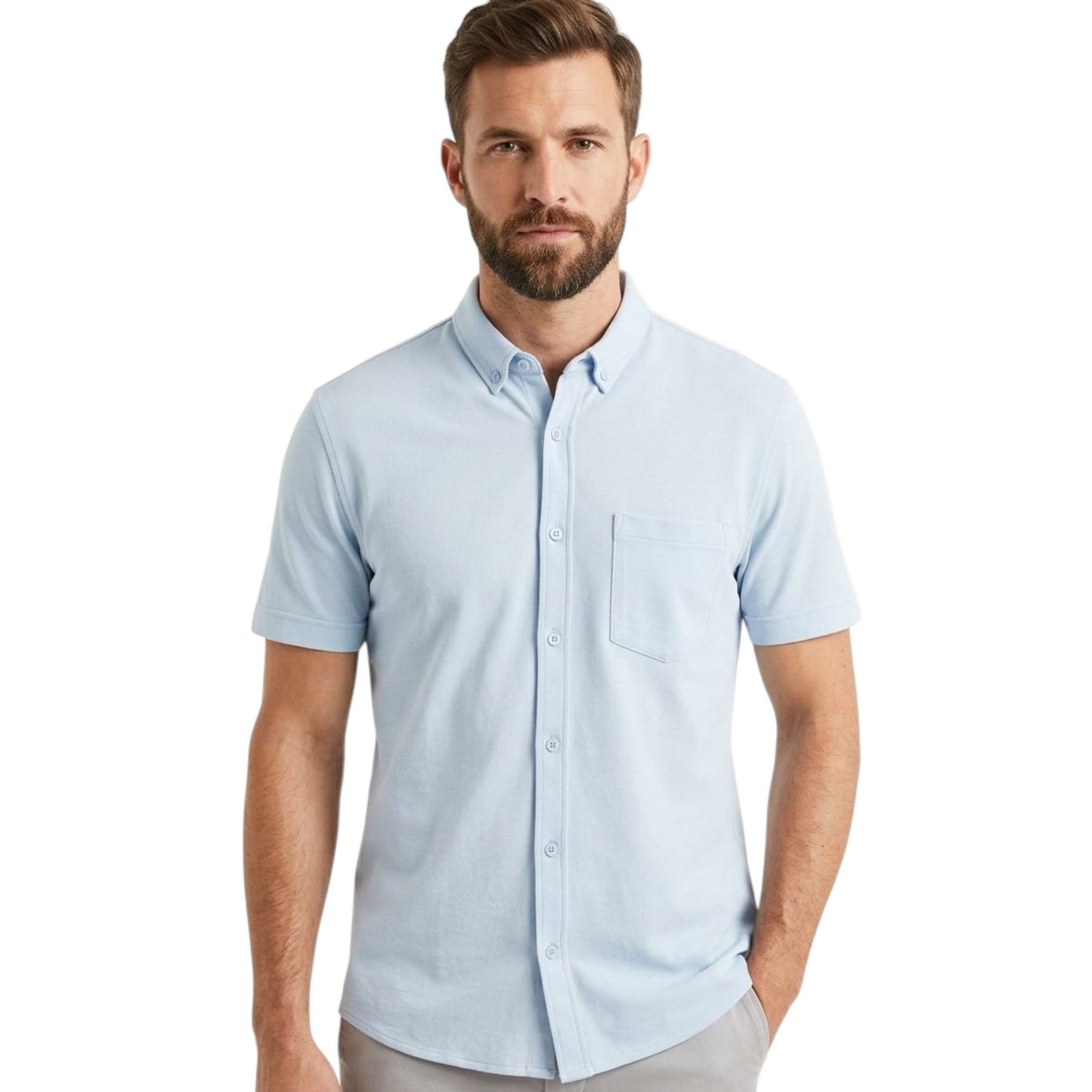 Men's Textured Dress Shirt,Light Blue
