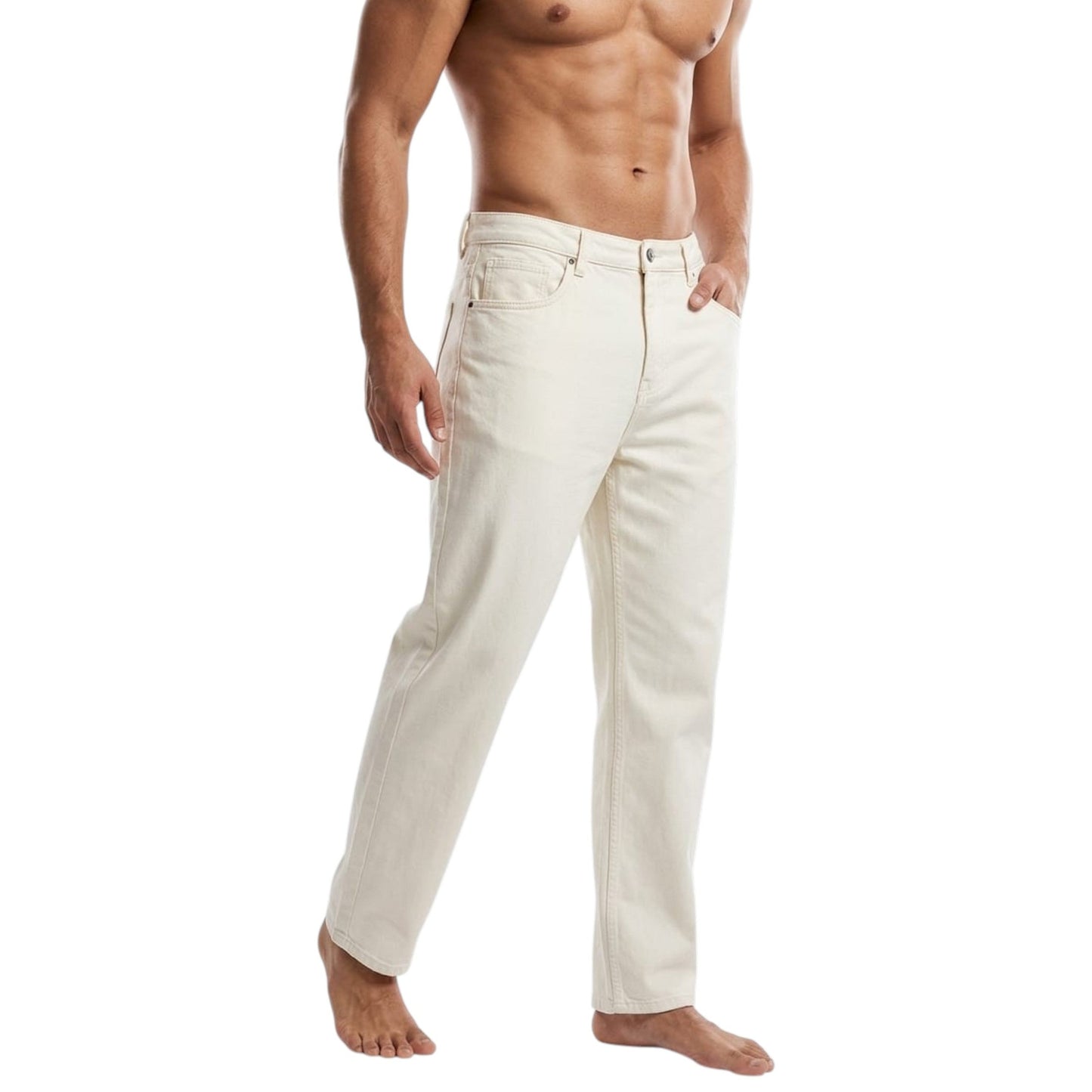 Men's Plain Jeans,Off White