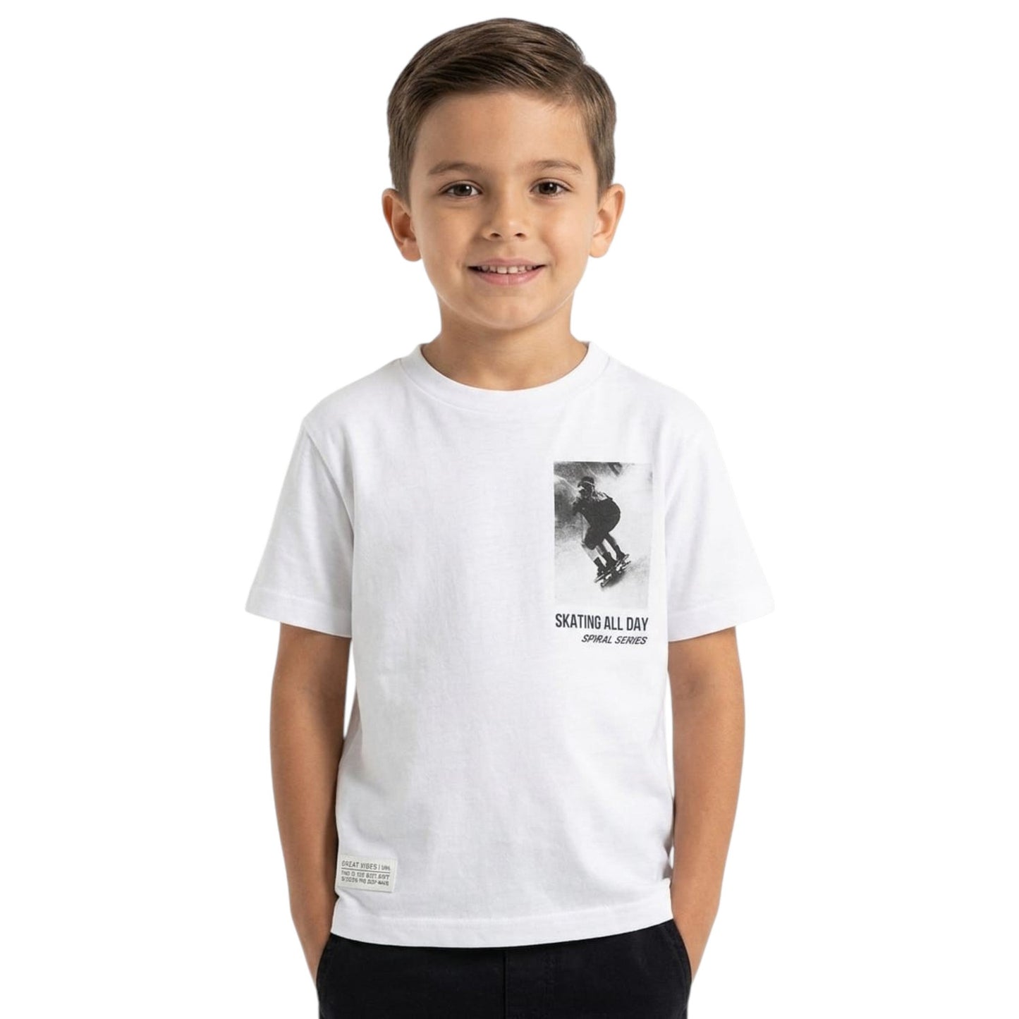 Kids Boy's Printed Top,White