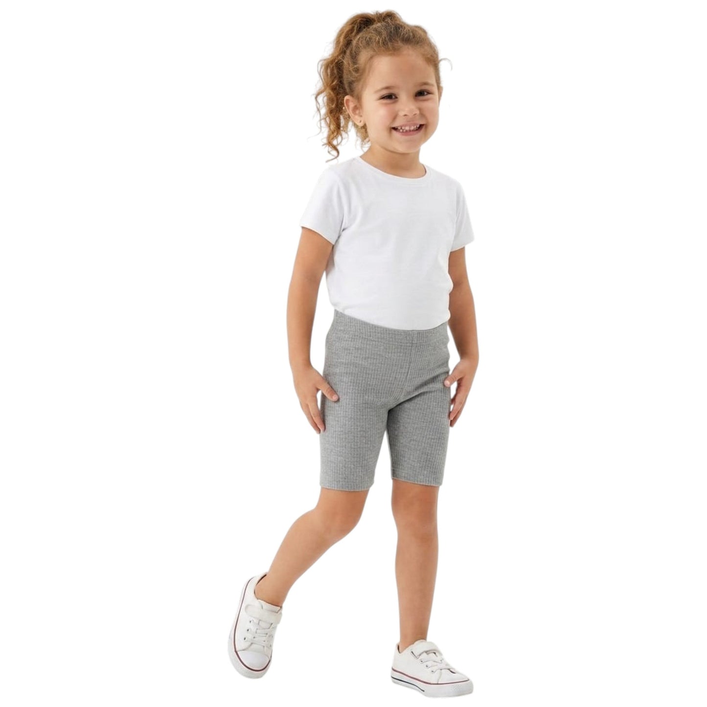 Kids Girl's Ribbed Short,Grey