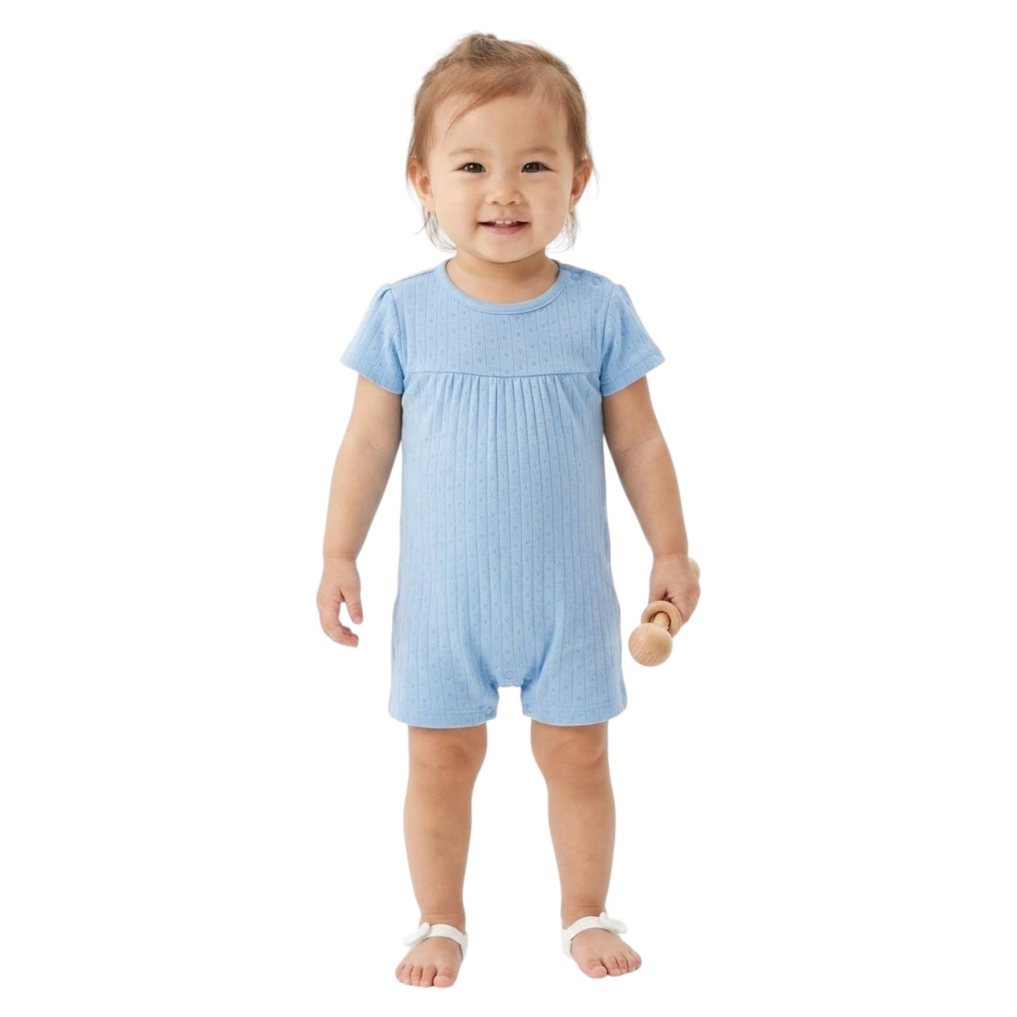 Kids Girl's Textured Bodysuit,Blue