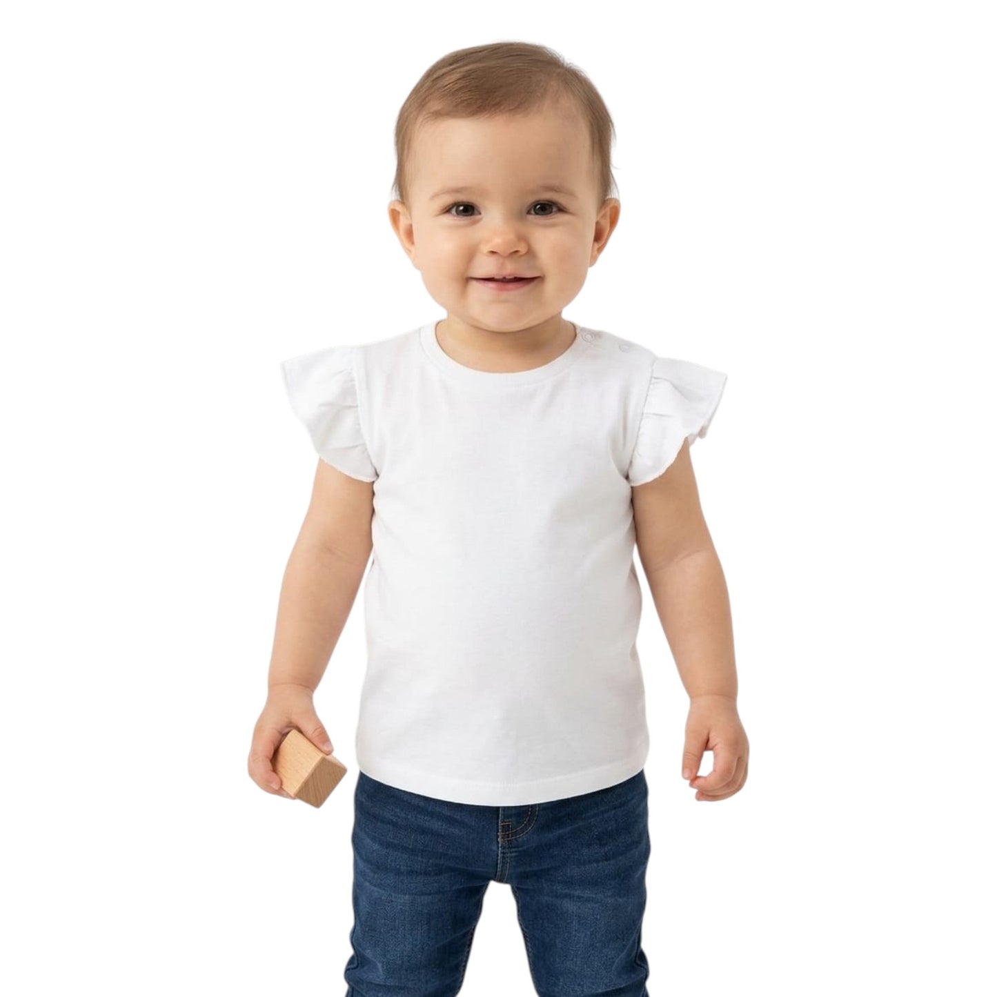 Kids Girl's Plain Top,White