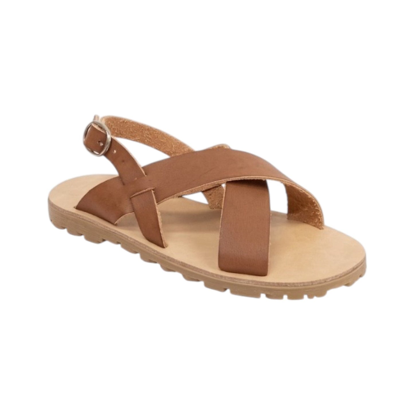 Kids Girl's Ribbed Sandals,Brown