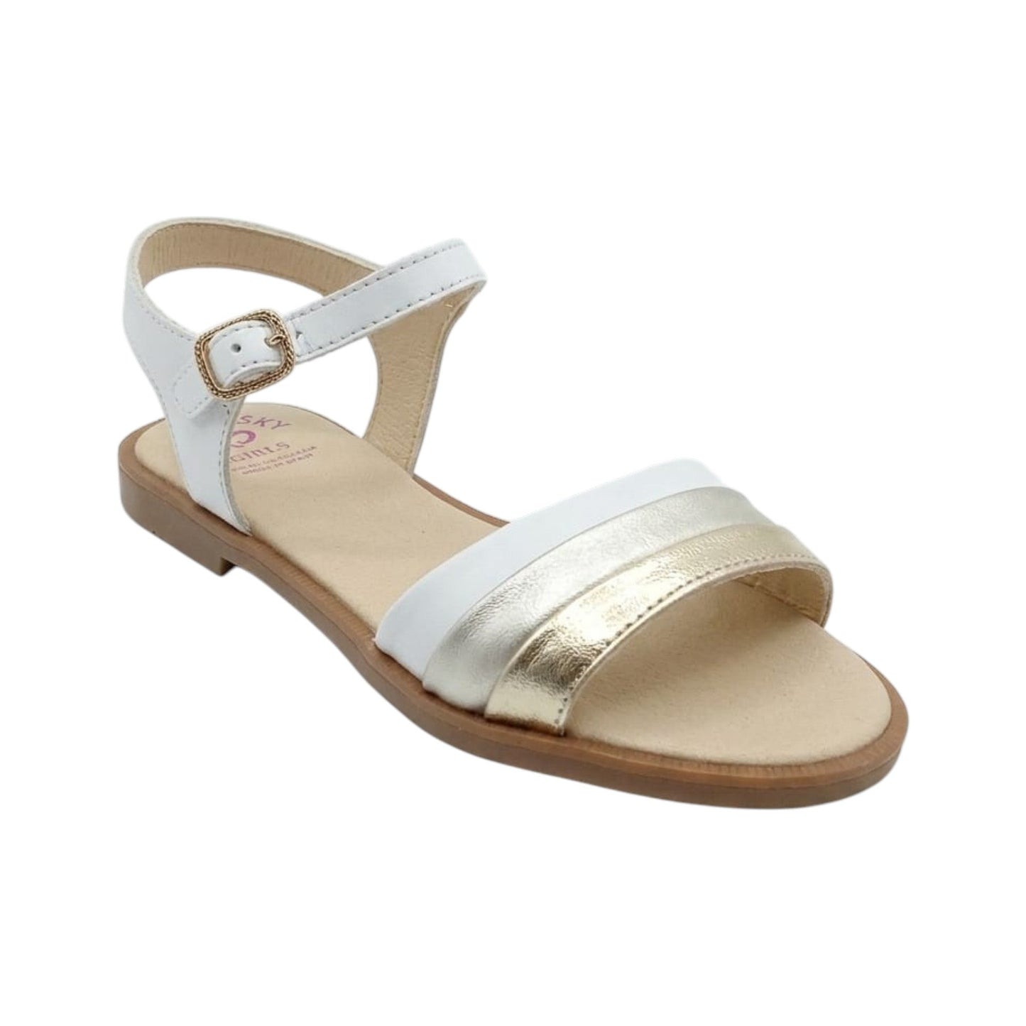 Kids Girl's Ribbed Sandals,White