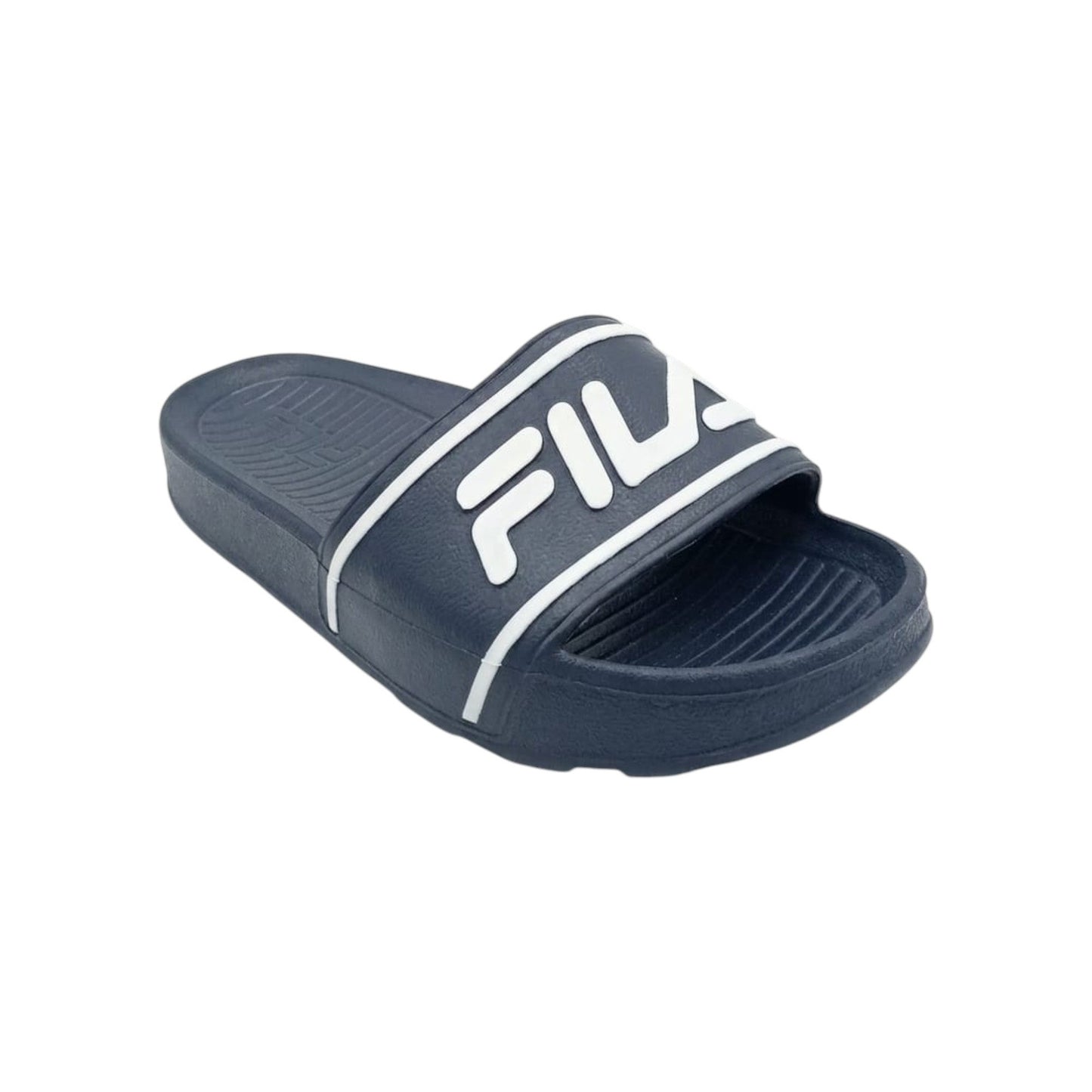 Kids Boy's Logo Patched Slipper,Black