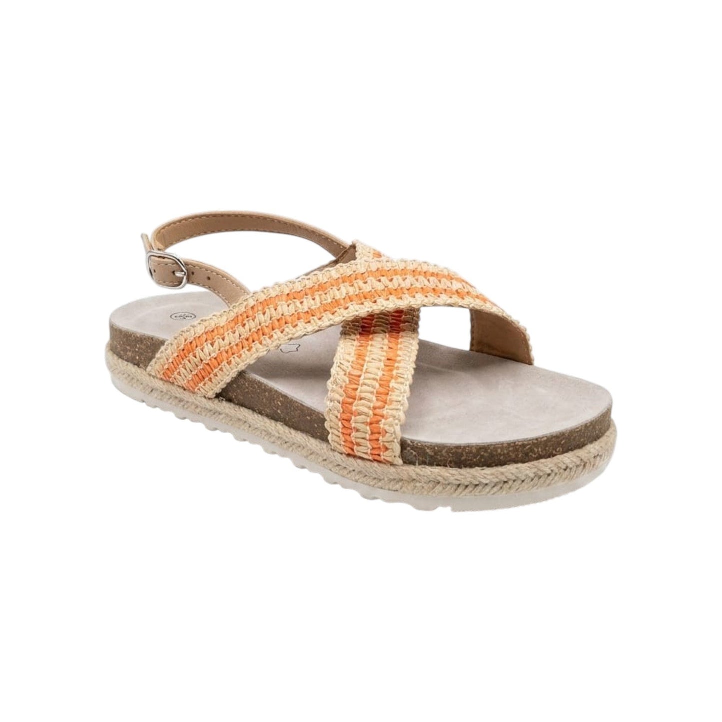 Kids Girl's Textured Sandals,Orange/Beige