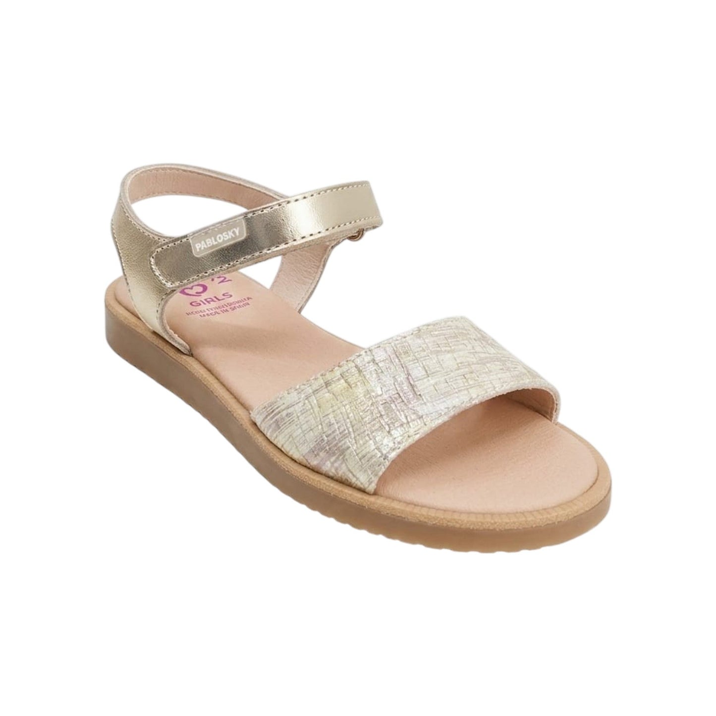 Kids Girl's Shiny Sandals,Gold