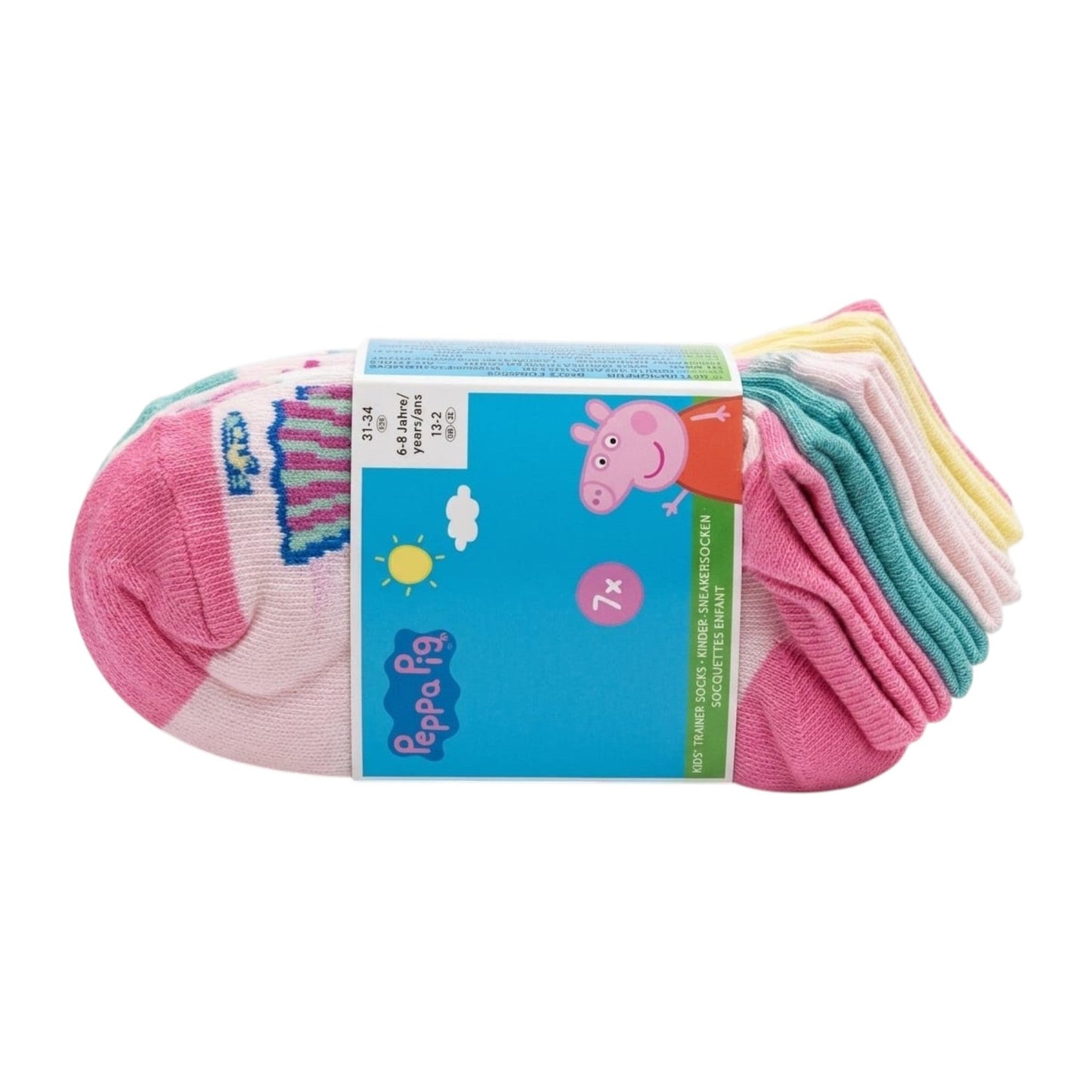 Kids Girl's Printed Socks Set 7 Pieces,Multi