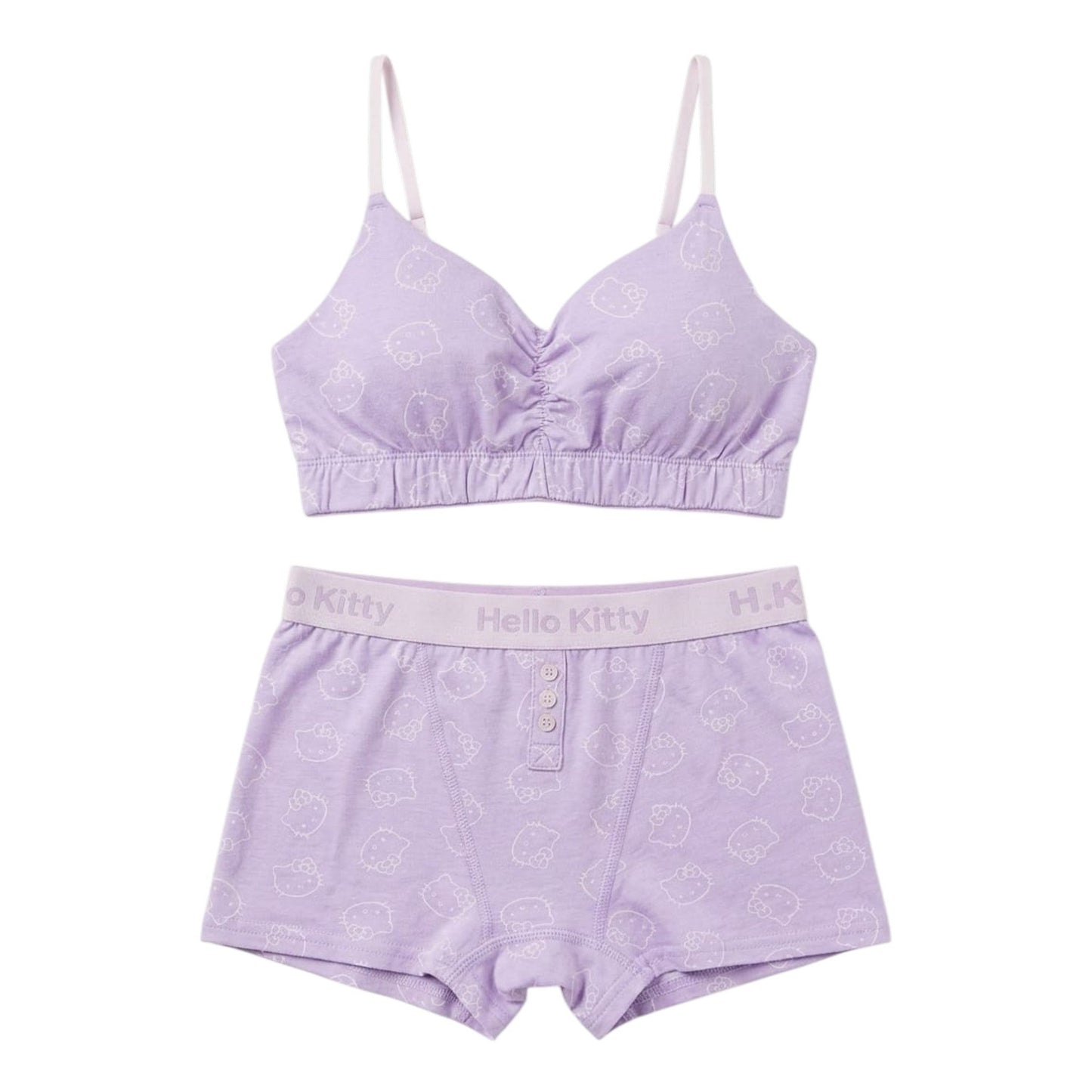 Women's Hello kitty Printed Set Bra&Boxer,Purple