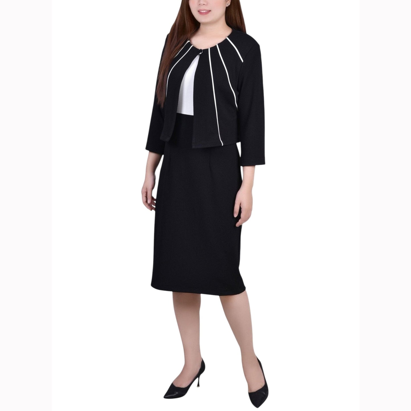 Women's Colorblocked Blazer,Black