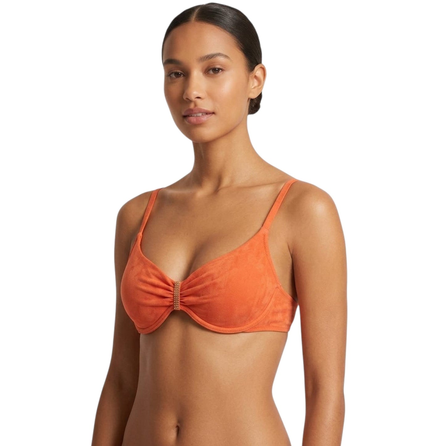 Women's Printed One Pieces Bikini Top,Orange