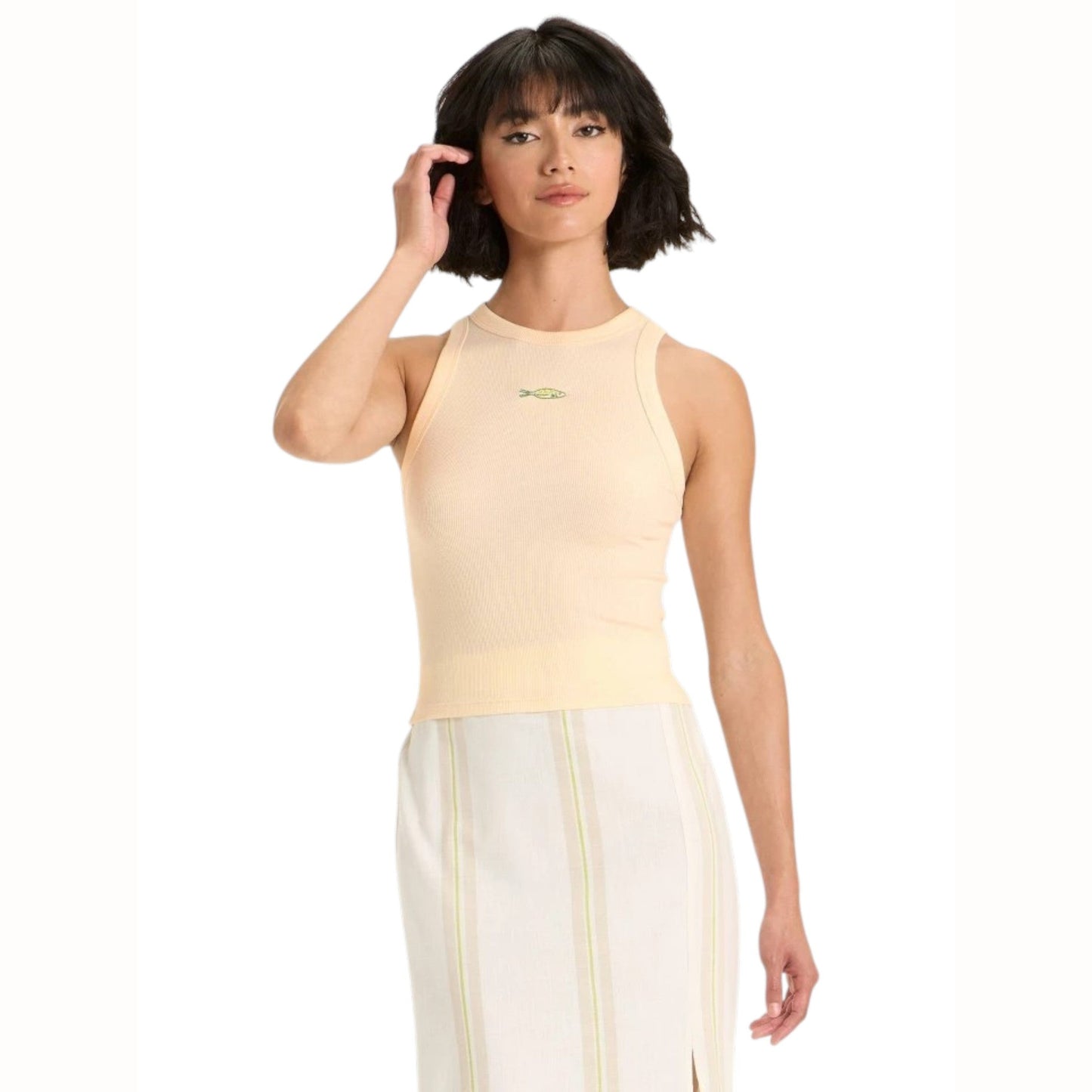 Women's Ribbed Top,Light Beige