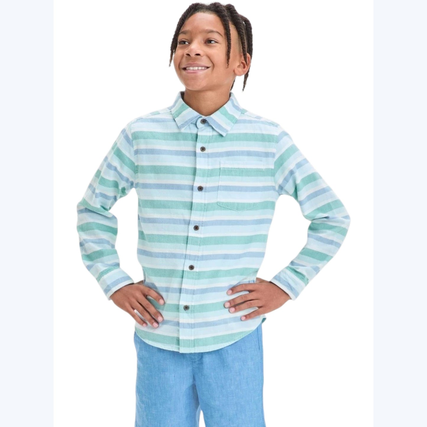 Kids Boy's Striped Dress Shirt,Multi