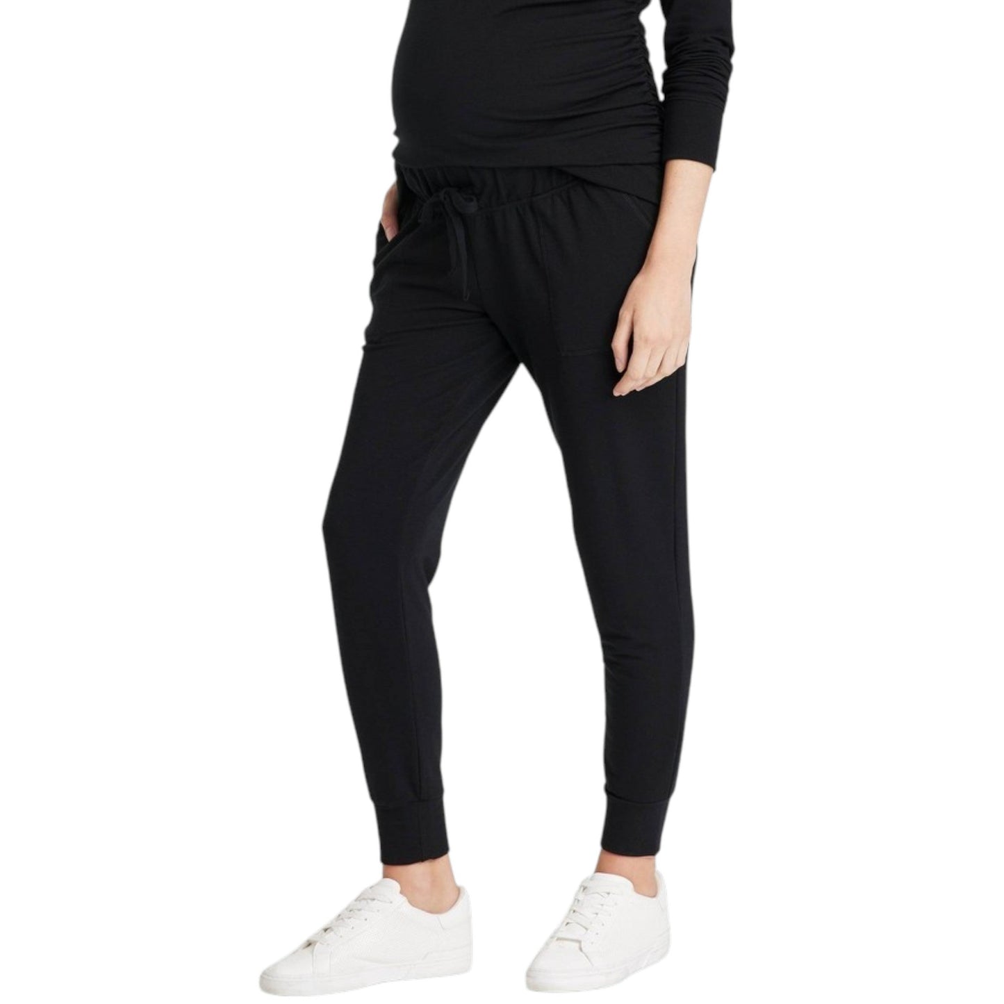 Women's Plain Solid Pregnant Pant,Black