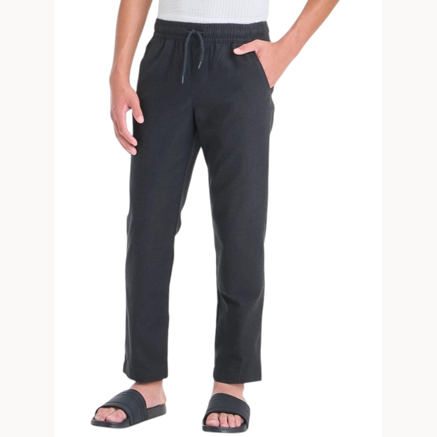 Kids Boy's Plain Solid Pant,Black