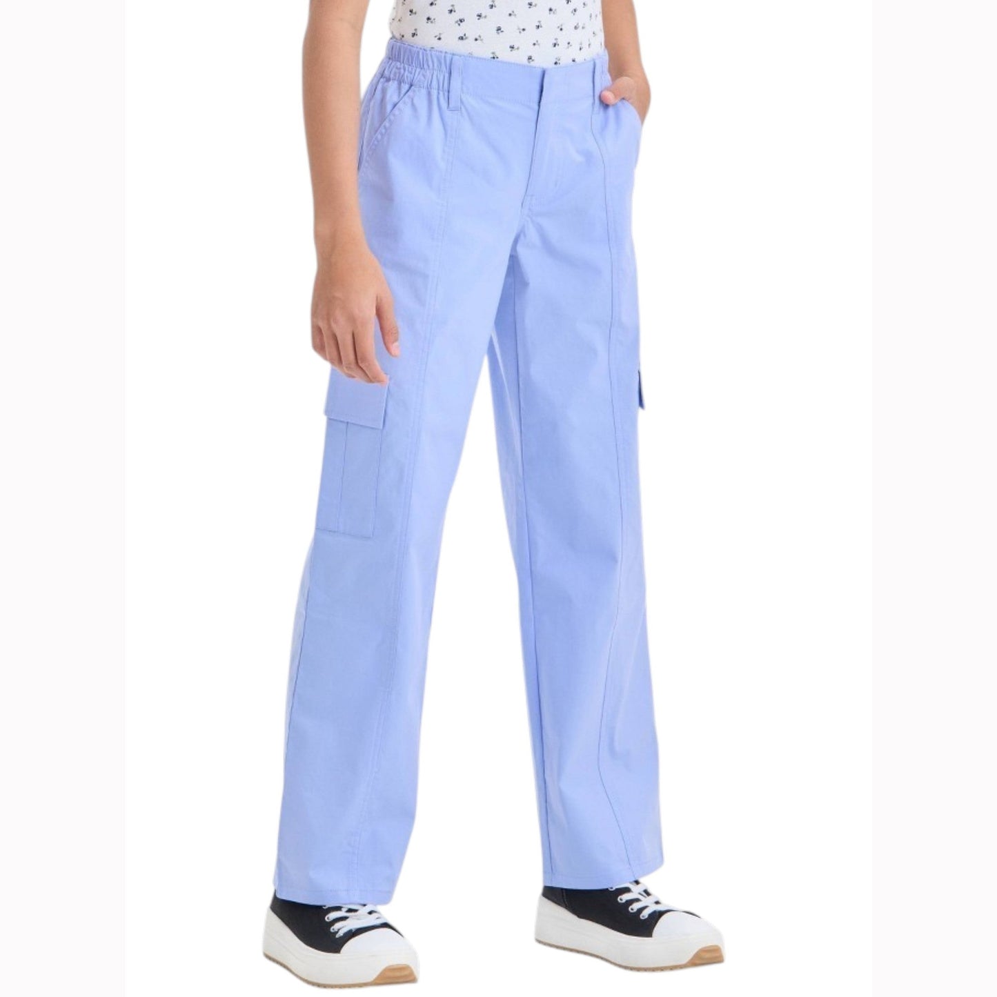 Kids Girl's Plain Solid Pant,Light Blue