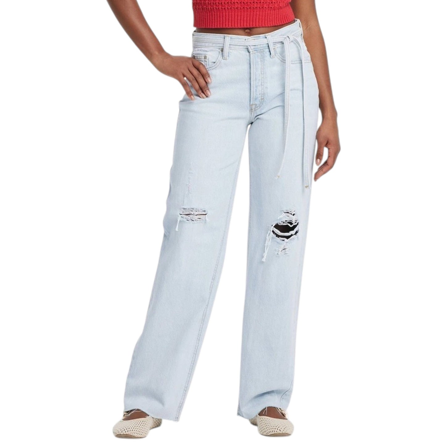 Women's Ripped Jeans,Light Blue