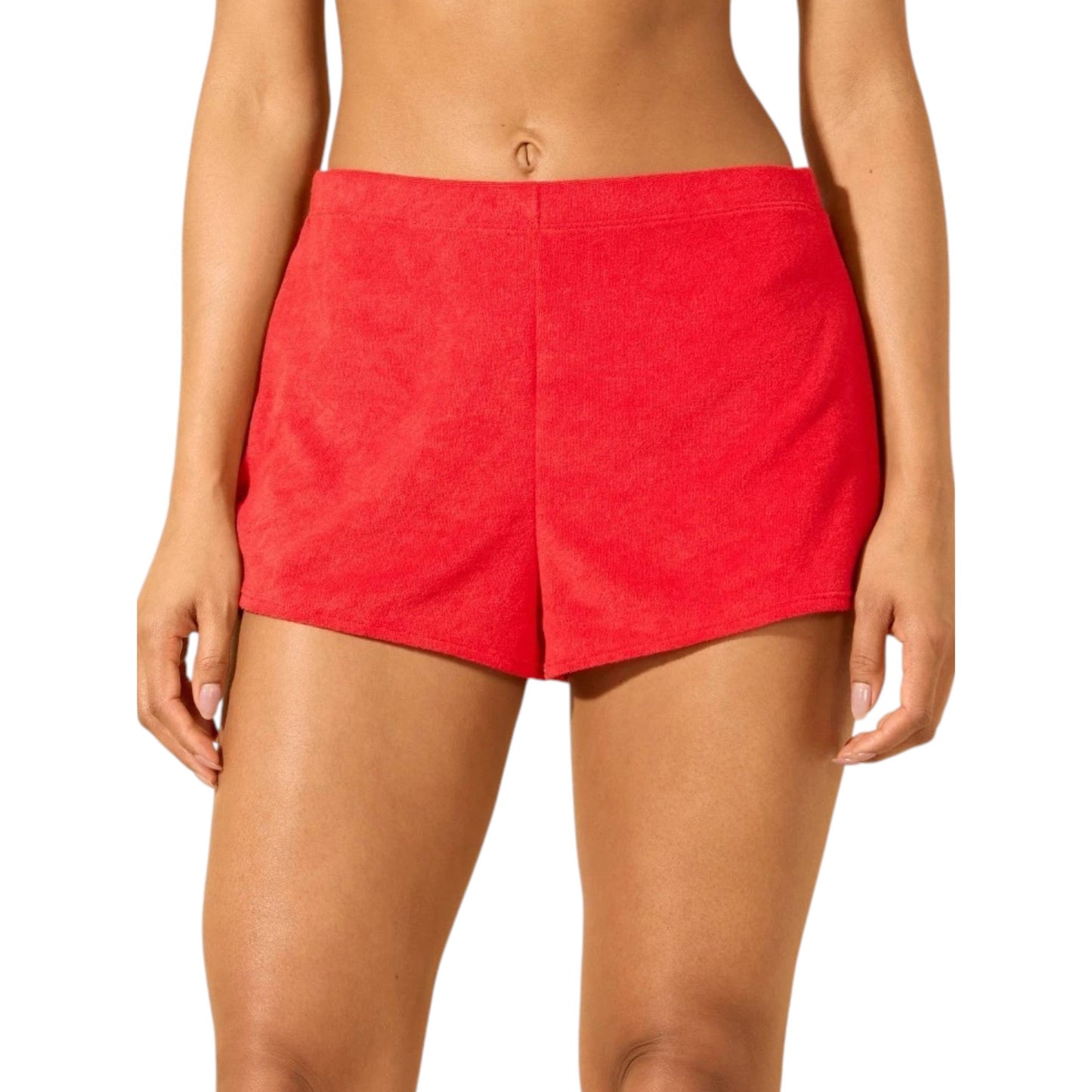 Women's Plain Solid Short,Red