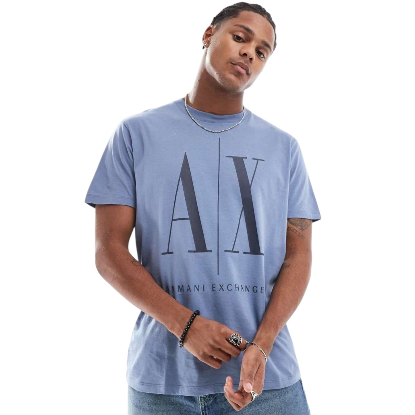 Men's Brand Logo Printed Top,Dusty Blue