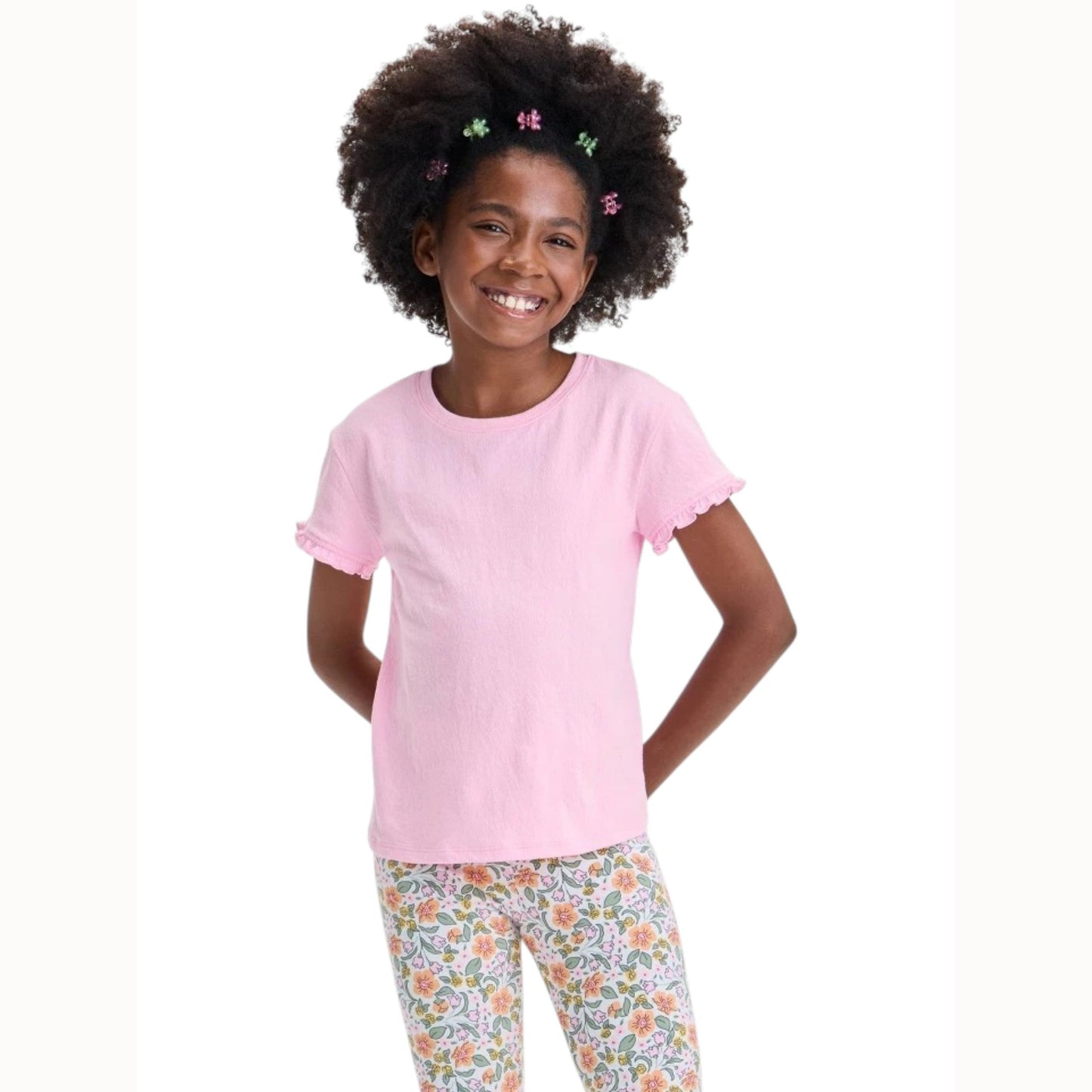 Kids Girl's Plain Solid Top,Pink