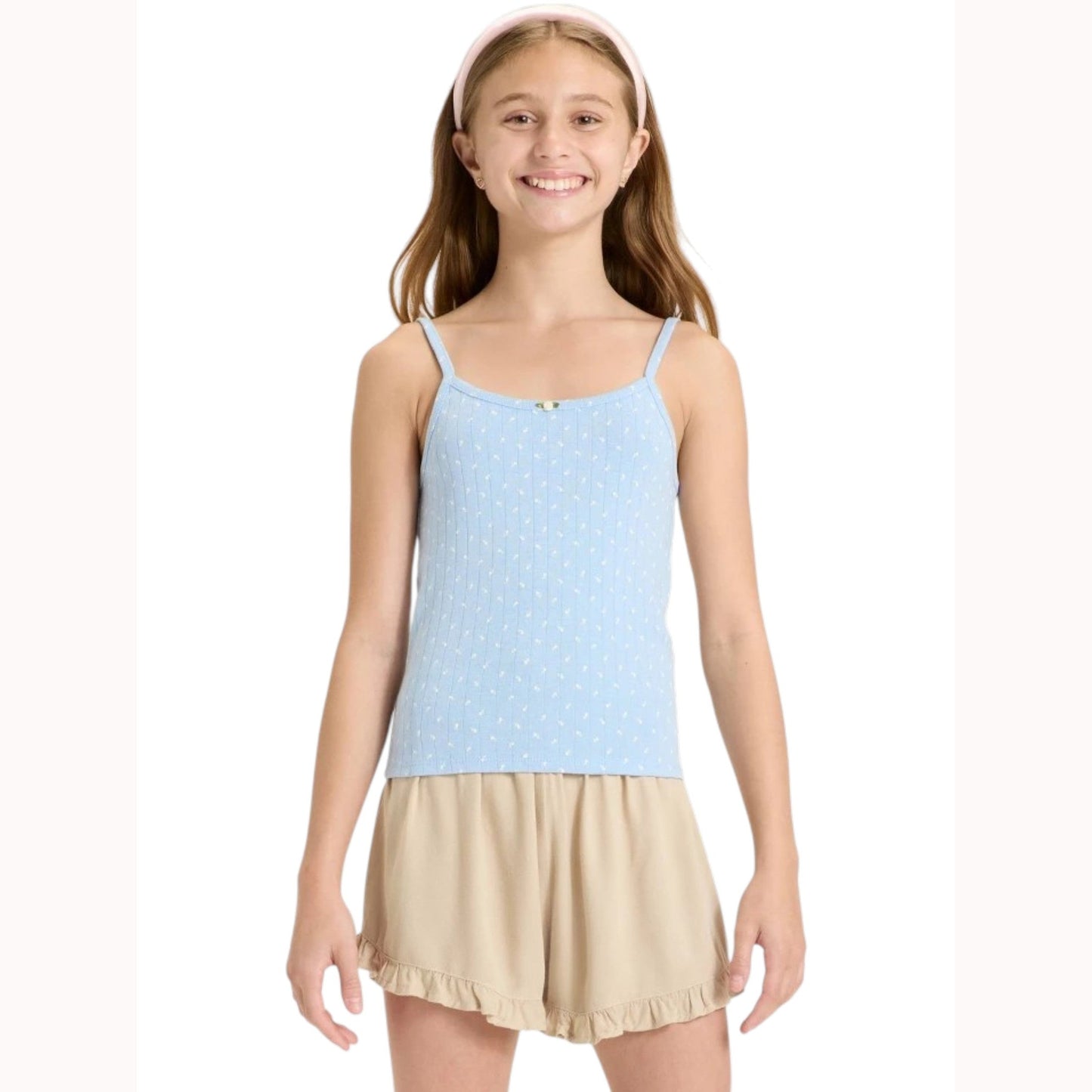 Kids Girl's Floral Printed Sleepwear Top,Light Blue