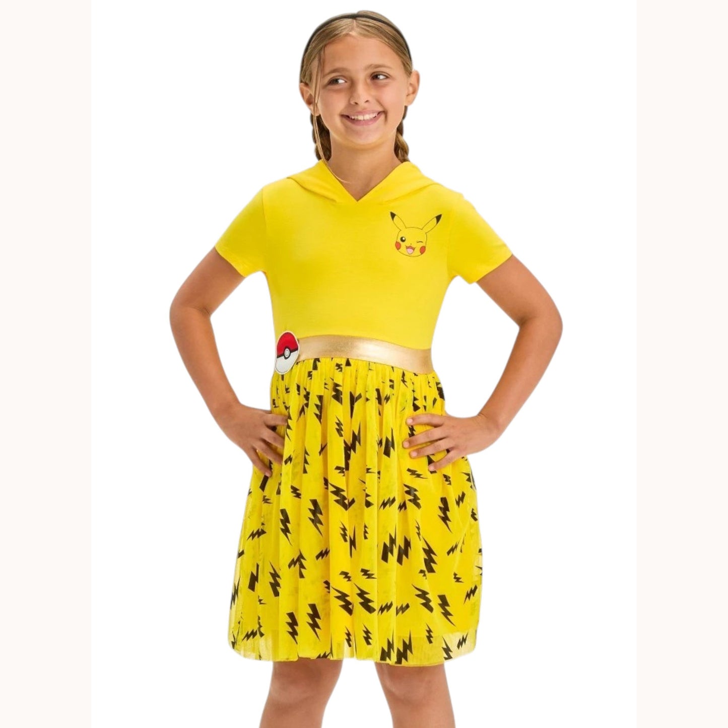 Kids Girl's Printed Dress,Yellow