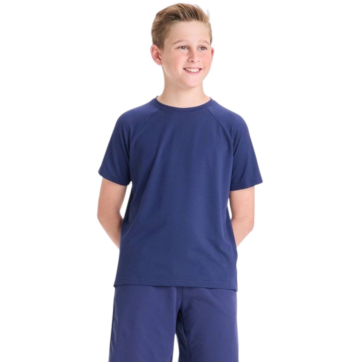 Kids Boy's Plain Solid Sport Top,Navy