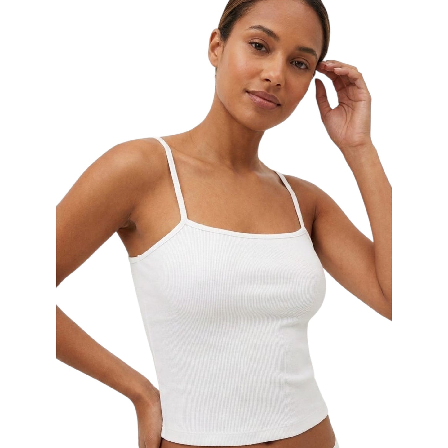 Women's Ribbed Top,White