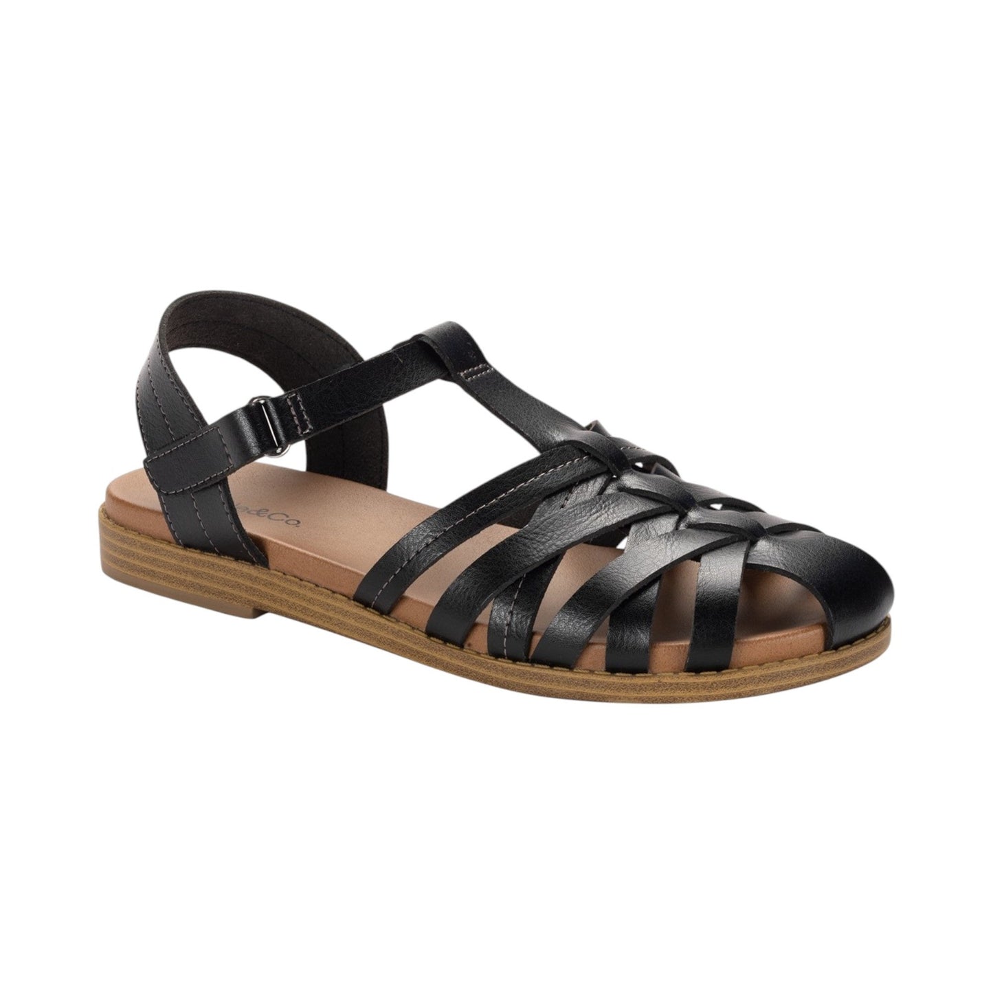 Women's Ribbed Sandals,Black