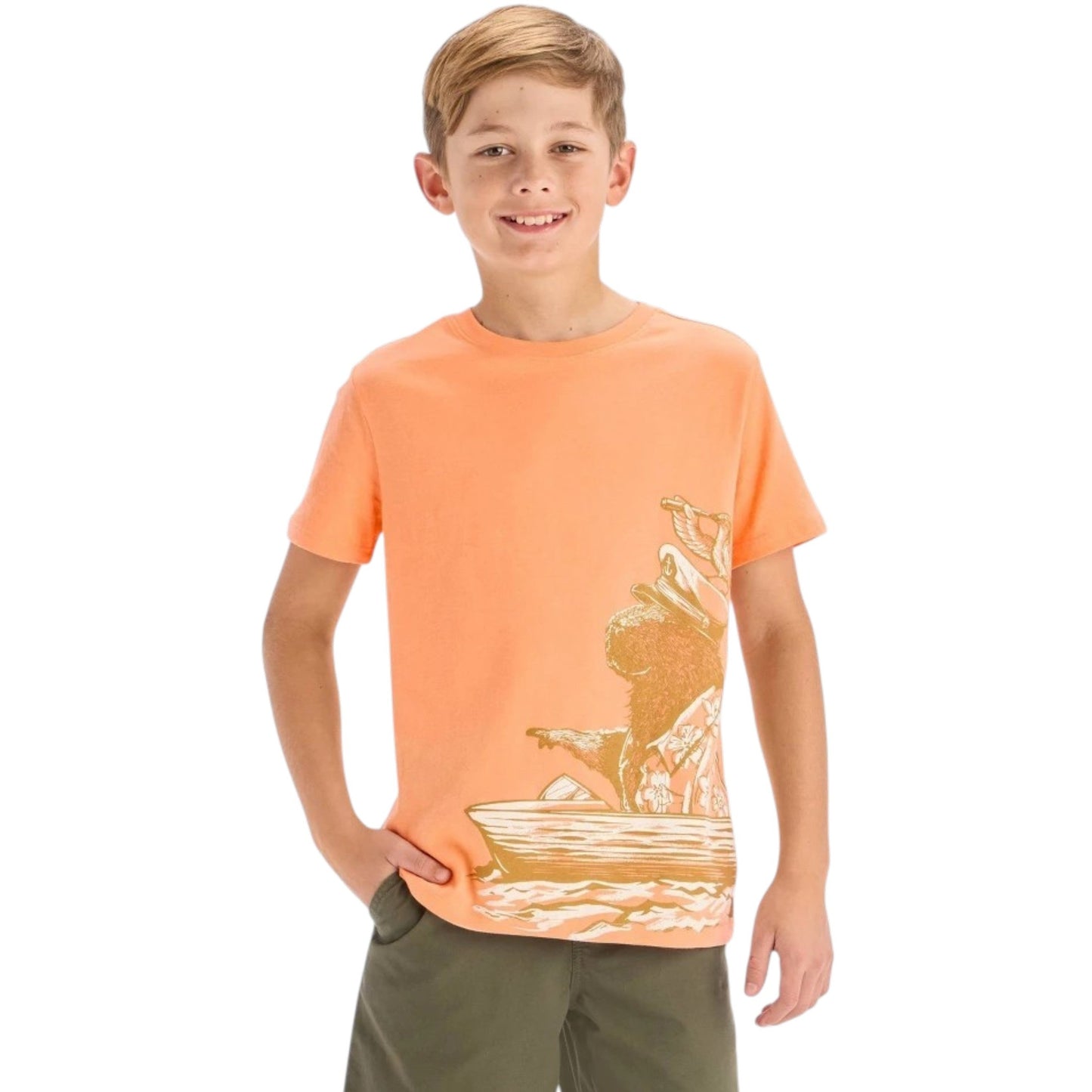 Kids Boy's Printed Top,Coral